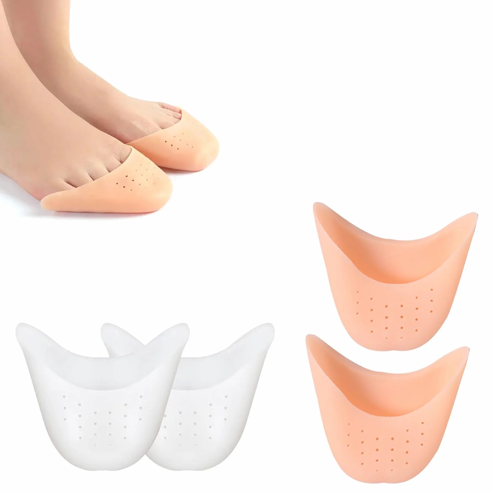 Salvapunte in Silicone Gel Salva Punte,2 Paia Salvapunte in Silicone,Piede Suggerimento Manicotto Per Proteggere Piedi,Copri Dita Salvapunta per Scarpe a Punta Ballet e Danza Classica