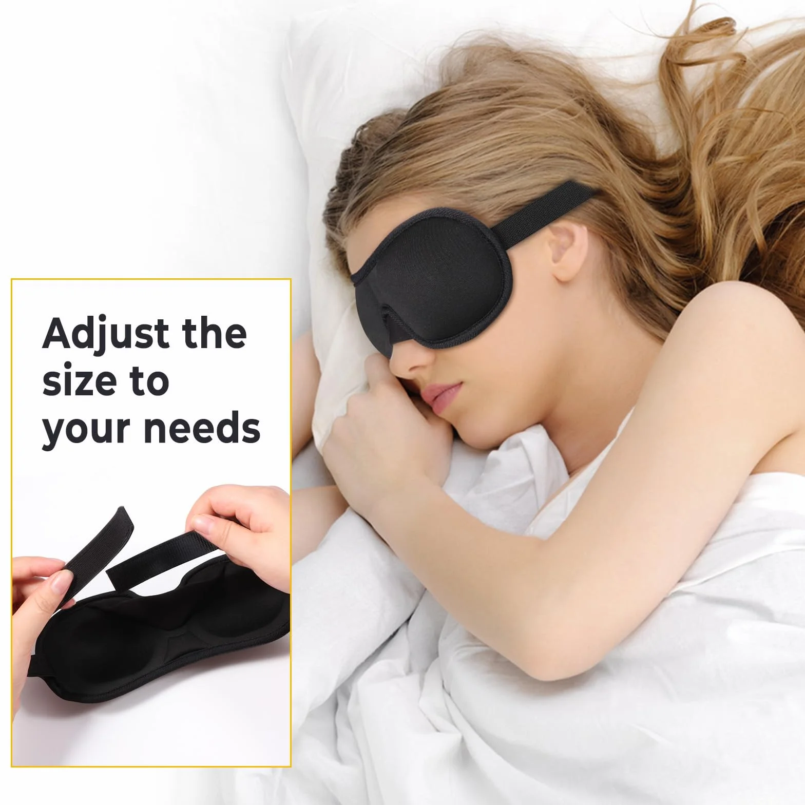 Brencco Mascherina per Dormire, 2 Paia Tappi Orecchie per Dormire, Mascherina per Occhi per Donne e Uomini, Maschera da Viaggio 3D Anti-luce, Ultra Morbida e Confortevole, Nero
