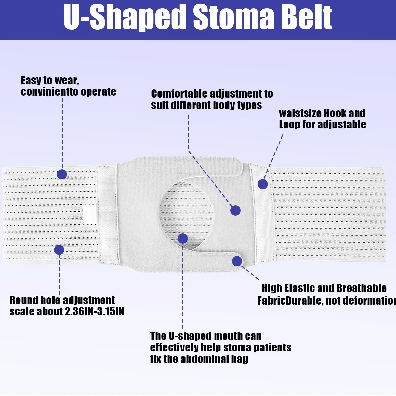 Cintura Stoma, cintura di supporto per stomia regolabile, cintura universale per colostomia e ileostomia, Cintura Per Colostomia, sacca per ileostomia, Forniture Per Stomia (XL)