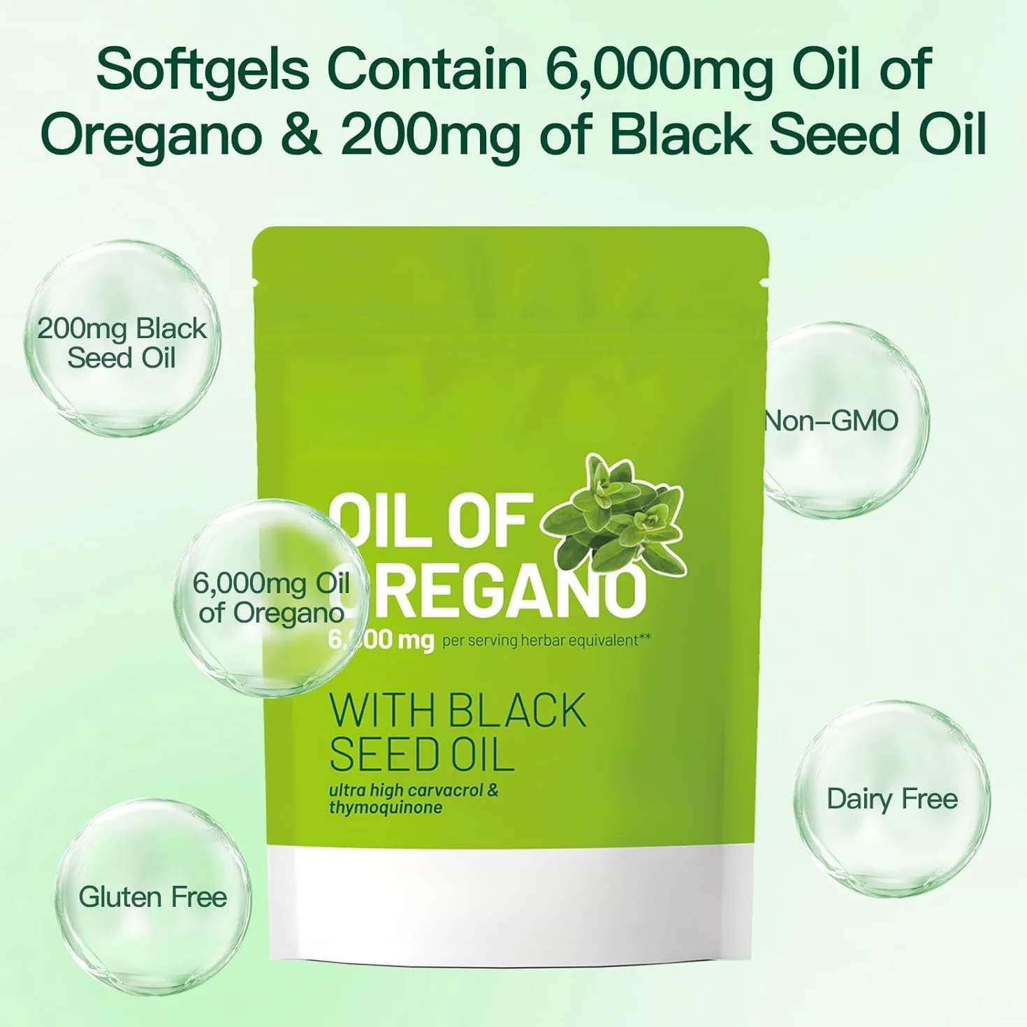 Generico Olio di origano organico con timoquinone, Non OGM