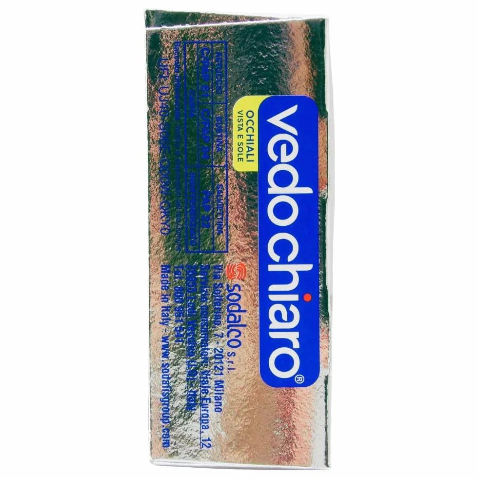Vedo Chiaro 16 Salviettine Umidificate Monouso Studiate per la Pulizia delle Lenti degli Occhiali, da Vista e da Sole, degli Smartphone, dei Tablet e PC Portatili etc (2 CF da 16)