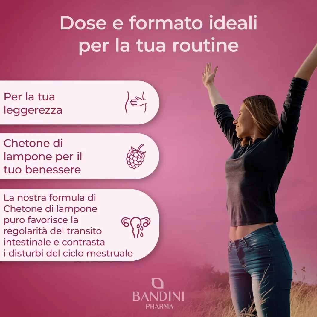 Bandini® Chetoni Esogeni di Lampone 1200mg - Integratore Vegano 180 Compresse