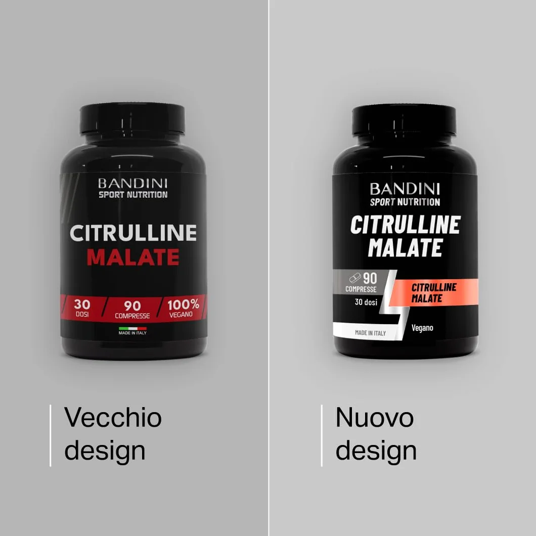 Bandini® CITRULLINE MALATE 90 Compresse 3000 mg per Dose Giornaliera - Dosaggio Extra-Elevato (Copertura 1 mese) - L-Citrullina da fermentazione 100% Vegan - Citrullina per Atleti e Culturisti