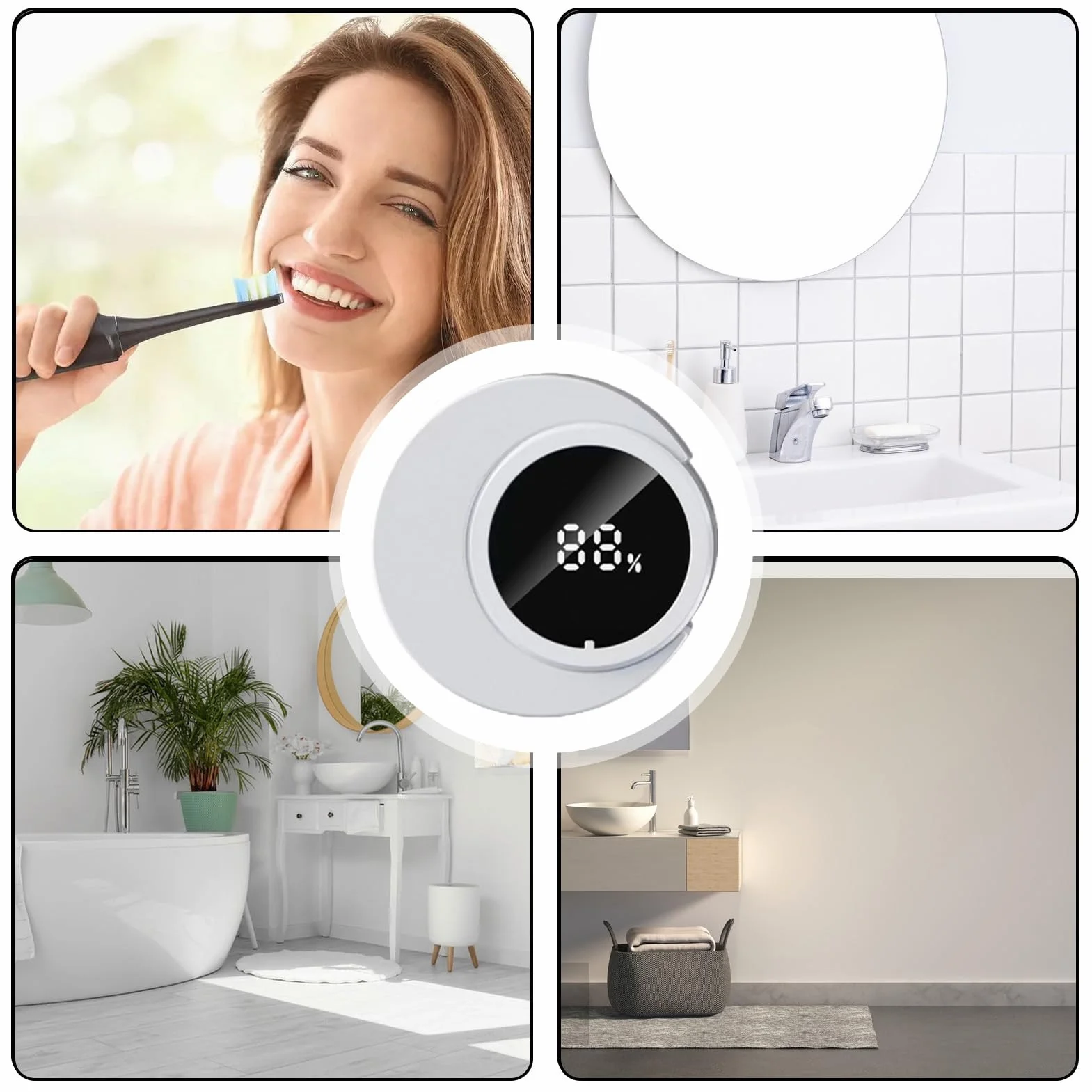 Igienizzanti e supporto per spazzolino da denti con luce UV, senza foratura, da bagno per viaggi, uomini e donne