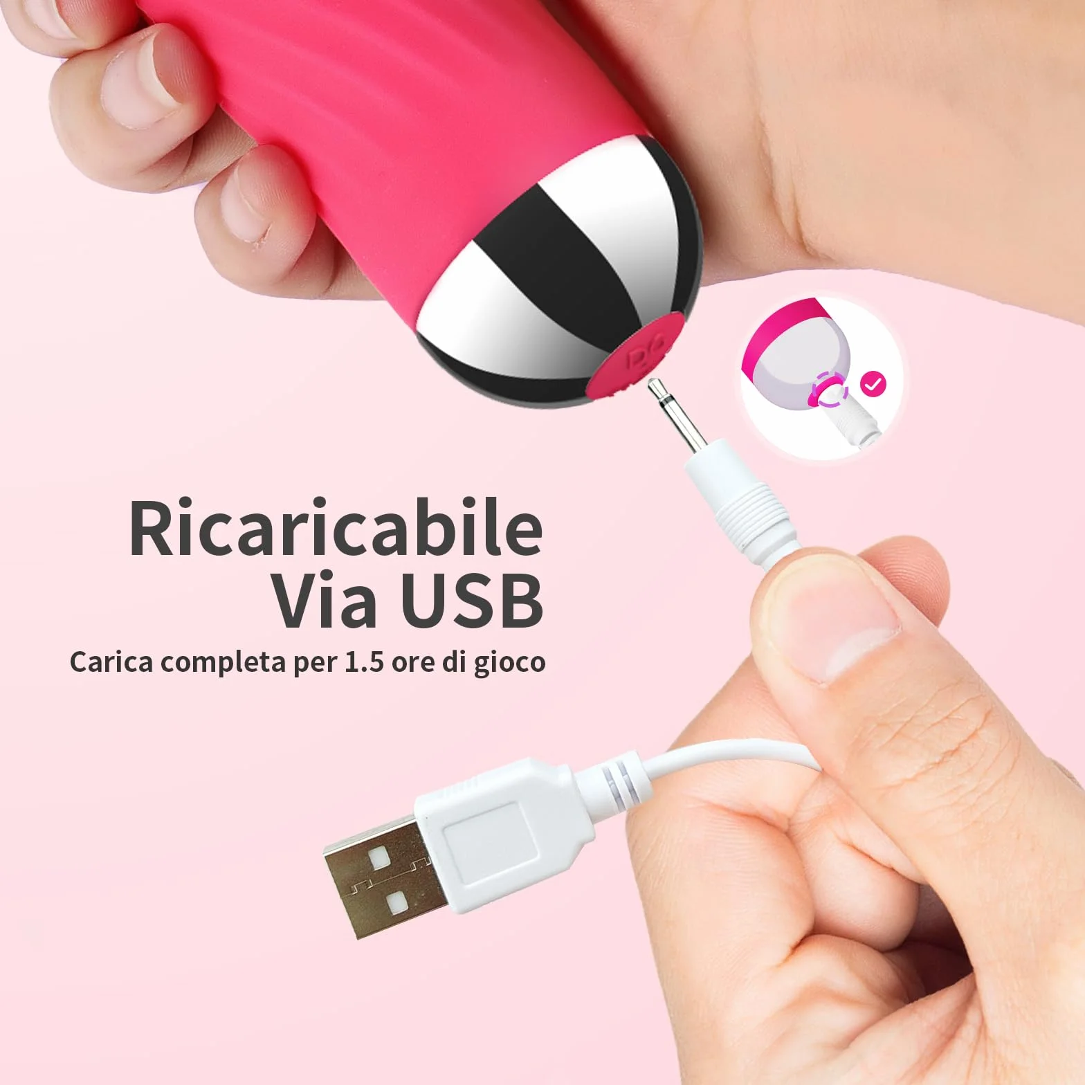 PRYNTICIAI Vibratore Clitoride Femminile 8 Velocità 20 Modalità Sex Toys Rosa
