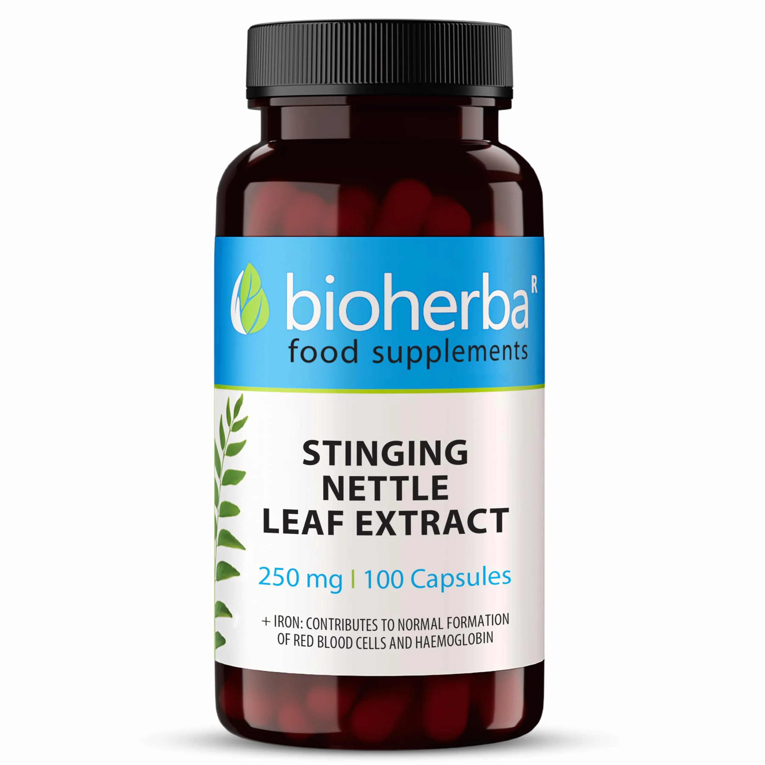 BIOHERBA Ortica Forte Integratore Naturale 250 mg Ferro 100 Capsule