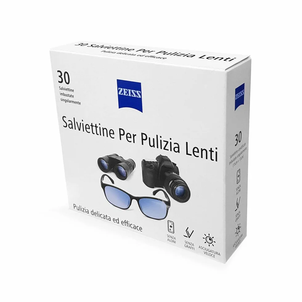 Zeiss Occhiali Salviettine alkoholfrei – Bella Fine & Pulizia Profonda per Lenti e Superfici Ottiche