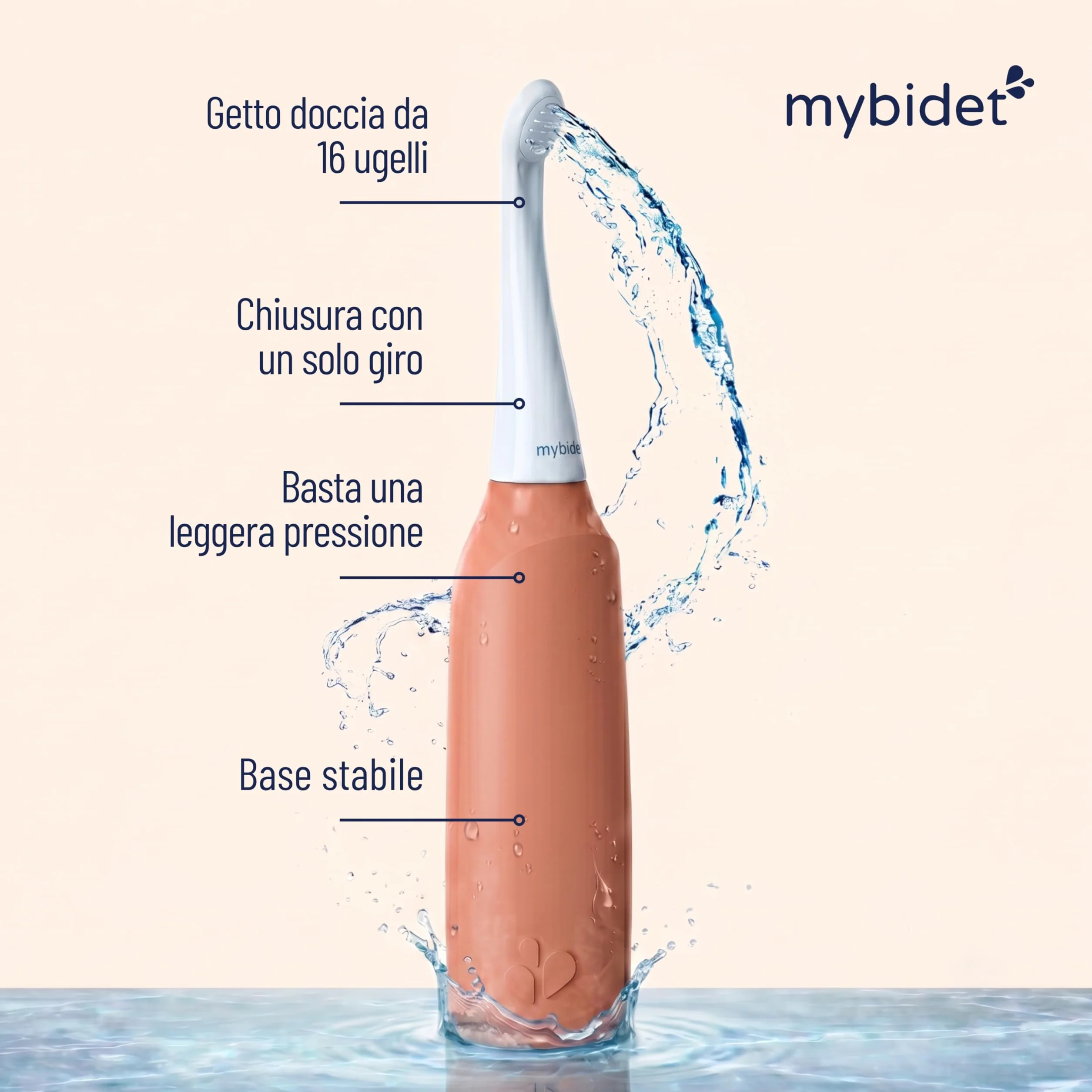 Doccia intima per glutei 0% chimica 100% acqua sostenibile senza batterie
