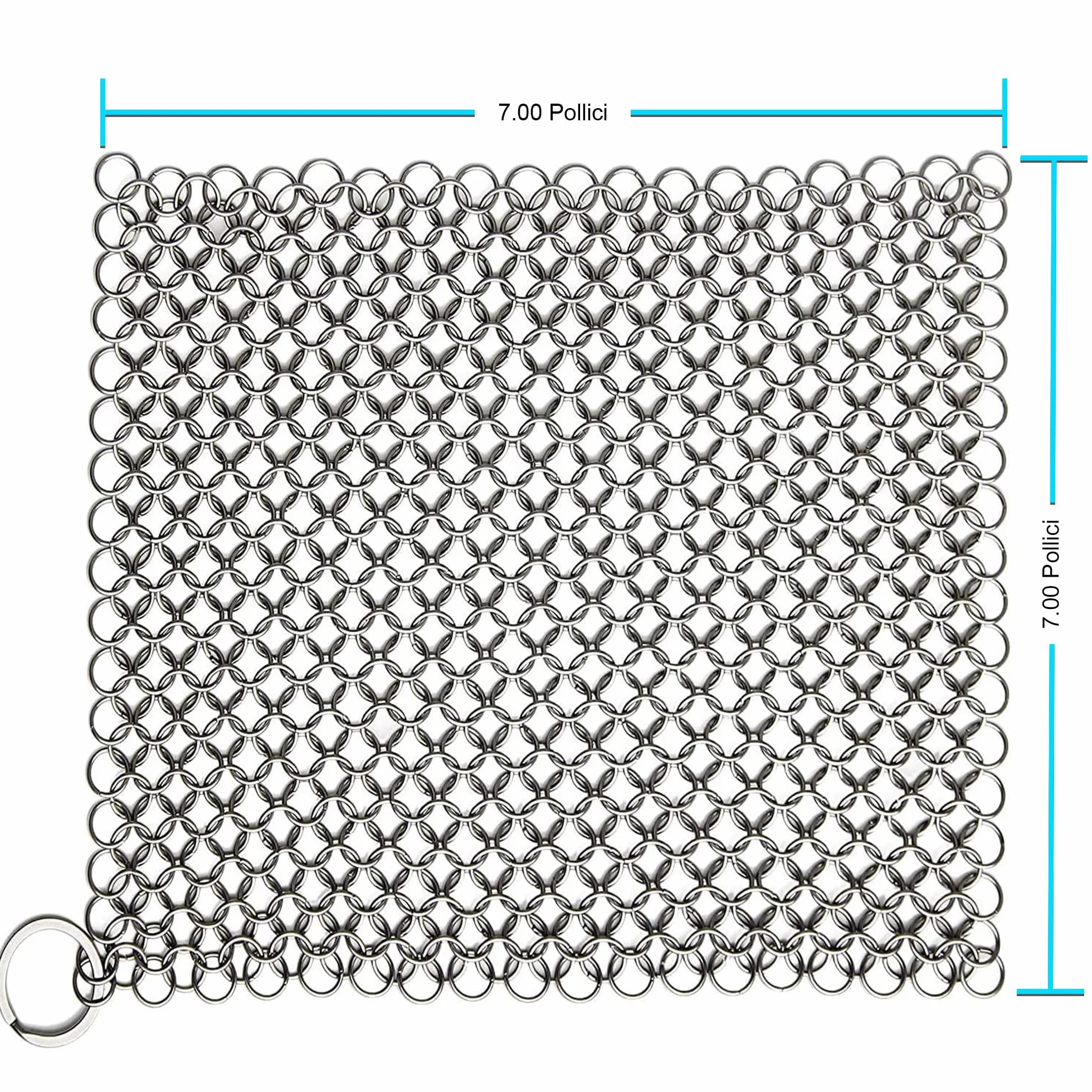 Candure Detergente per Ghisa Scrubber Acciaio Inox 7x7 Pollici per Griglie Padelle Forni Olandesi