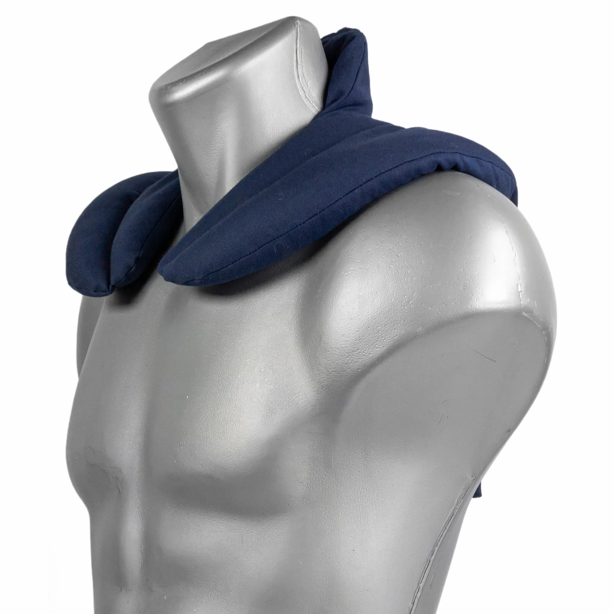 Cuscino per il collo con forma a U per l'area cervicale - Collo + Spalle + Schiena - Cuscino con noccioli di ciliegia - Cuscino termico - Cuscino per il collo - blu scuro