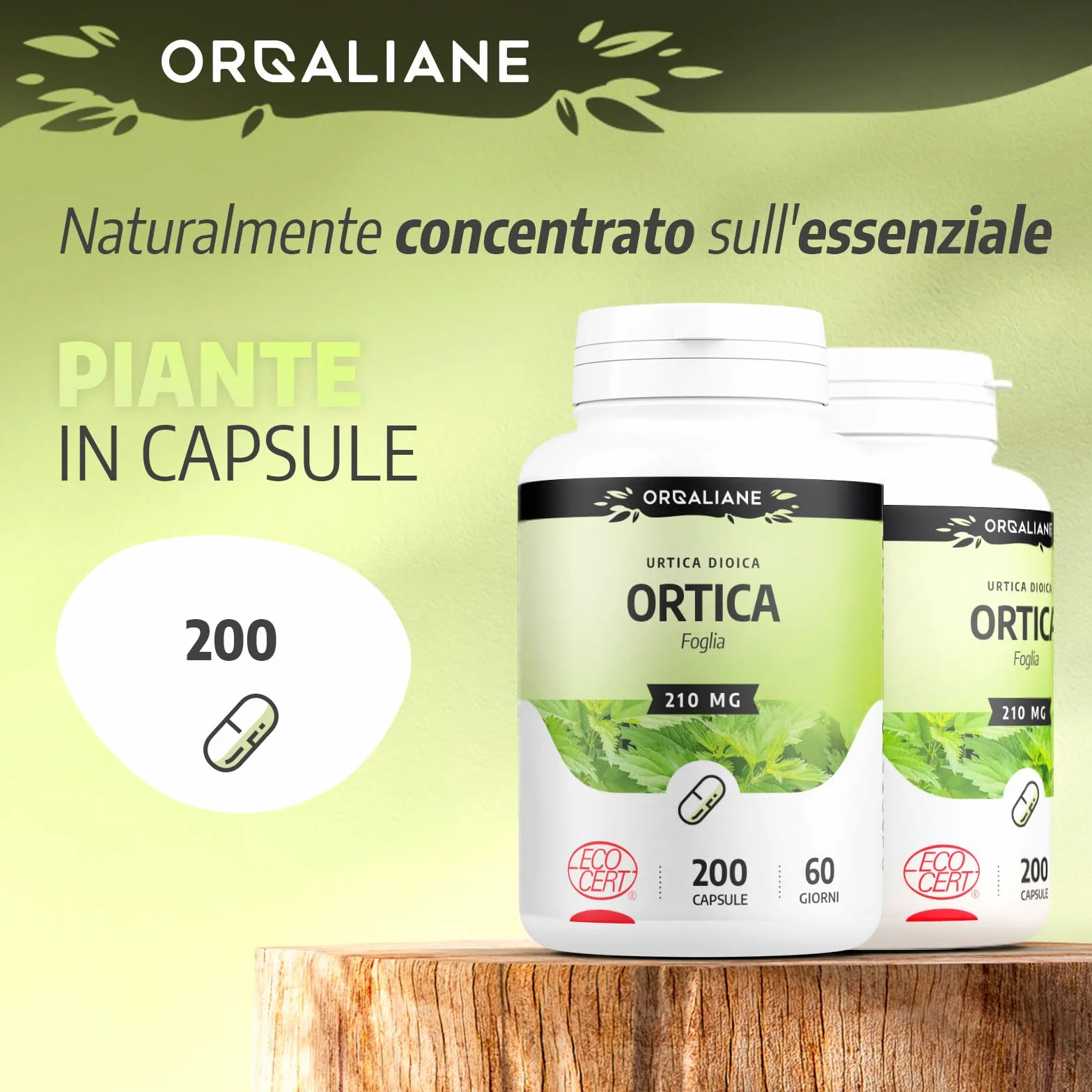 Ortica Foglia Biologica 210mg 200 kapsułek