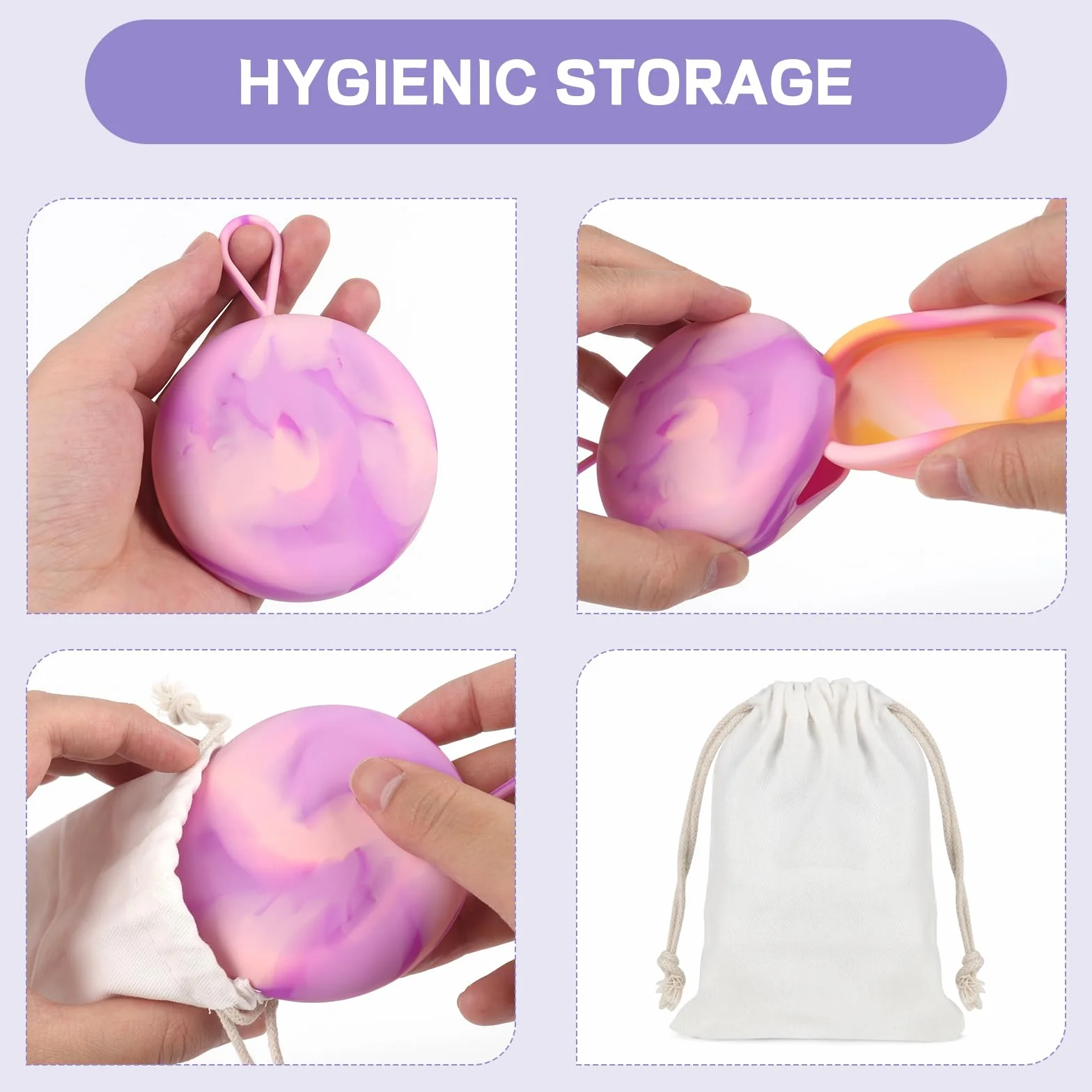 Disco Mestruale, Coppetta Mestruale in Silicone, Disco Menstruale, Disco Periodico Riutilizzabile, Coppetta Mestruale morbida, Tenuta Stagna Alternativa ai Tamponi (S+L)