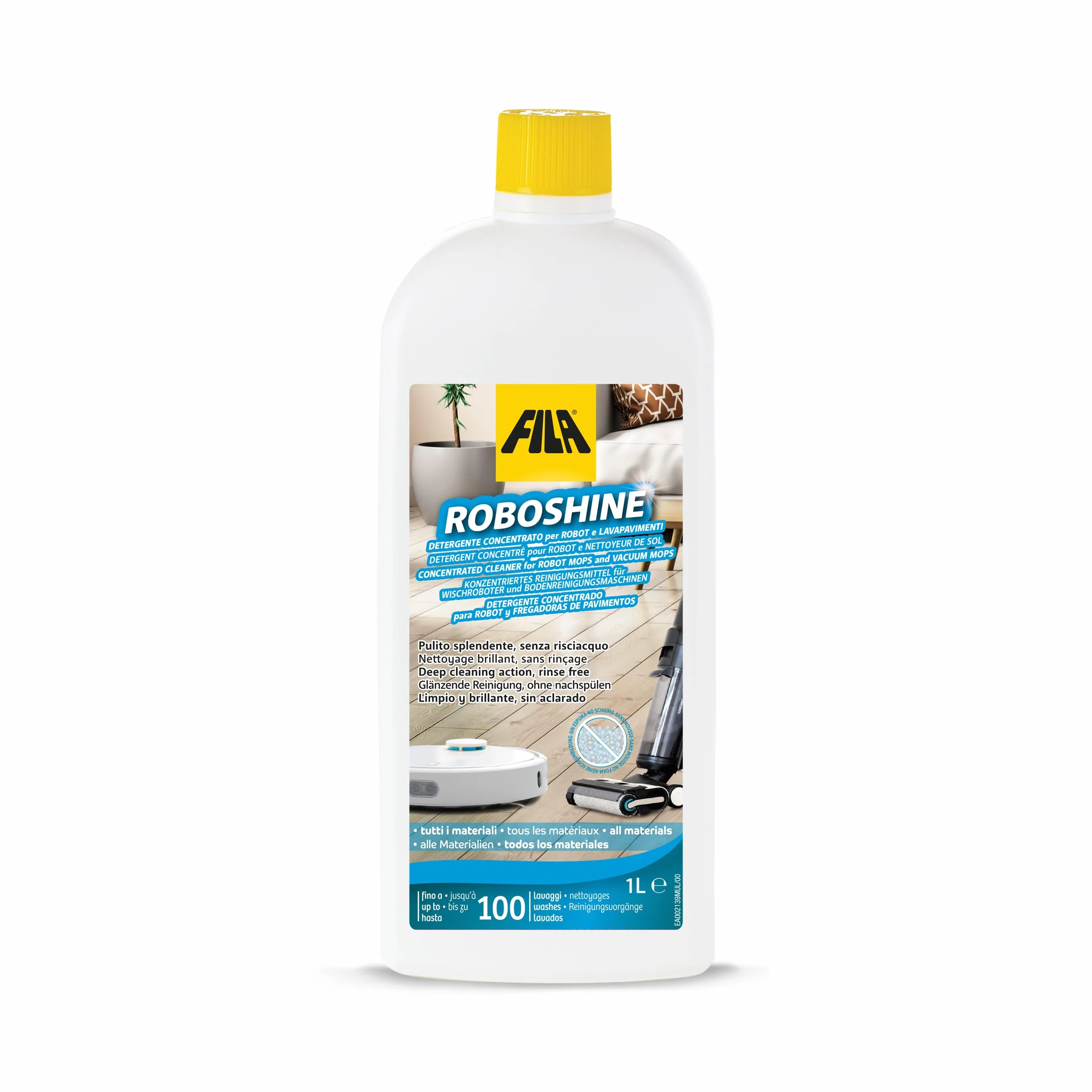 Fila ROBOSHINE Detergente per Robot Aspirapolvere Lavapavimenti 1L