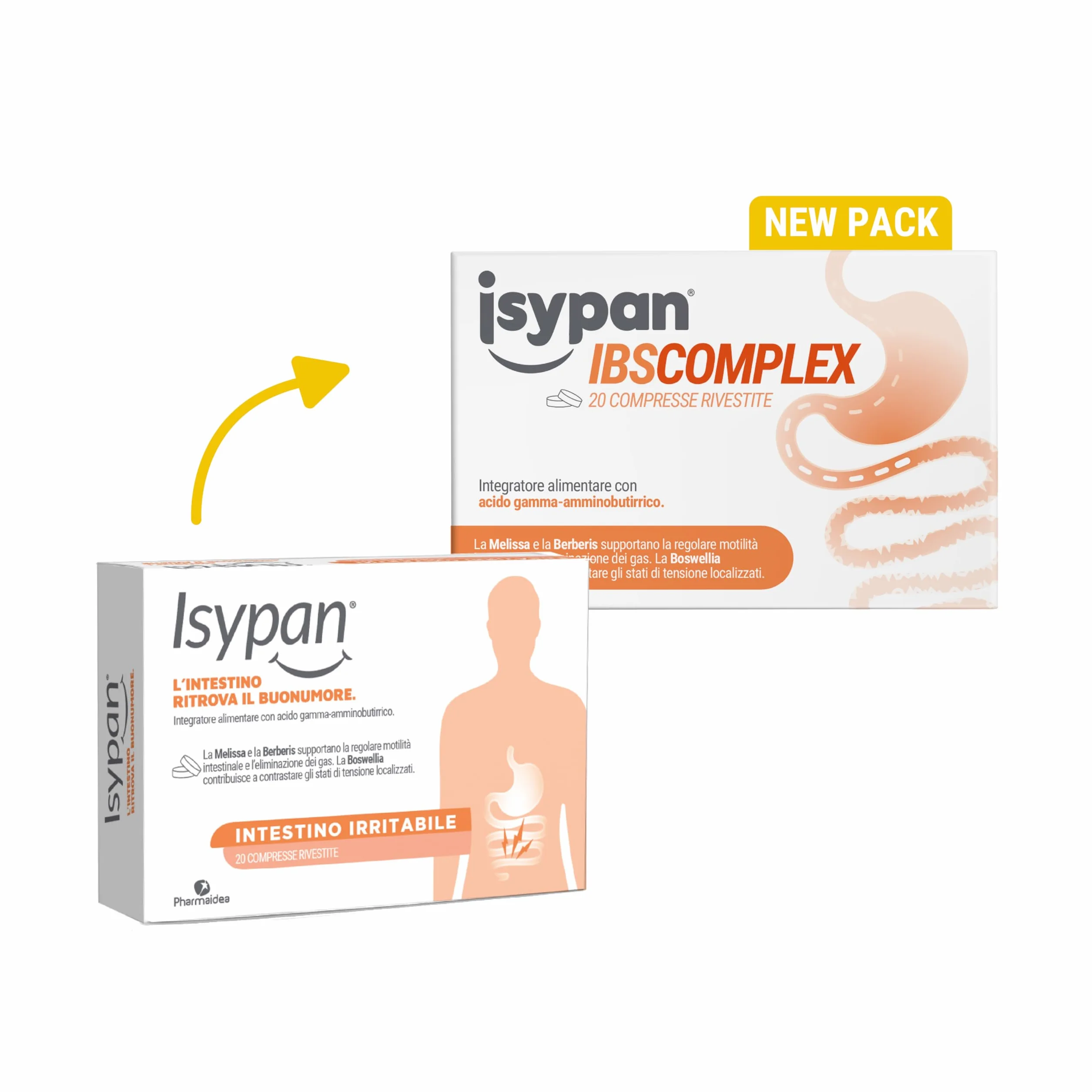 Isypan IBS Complex 20 Compresse – Integratore per Intestino Irritabile, Con Boswellia, Melissa e GABA, Supporto Digestione, Gonfiore e Benessere Intestinale