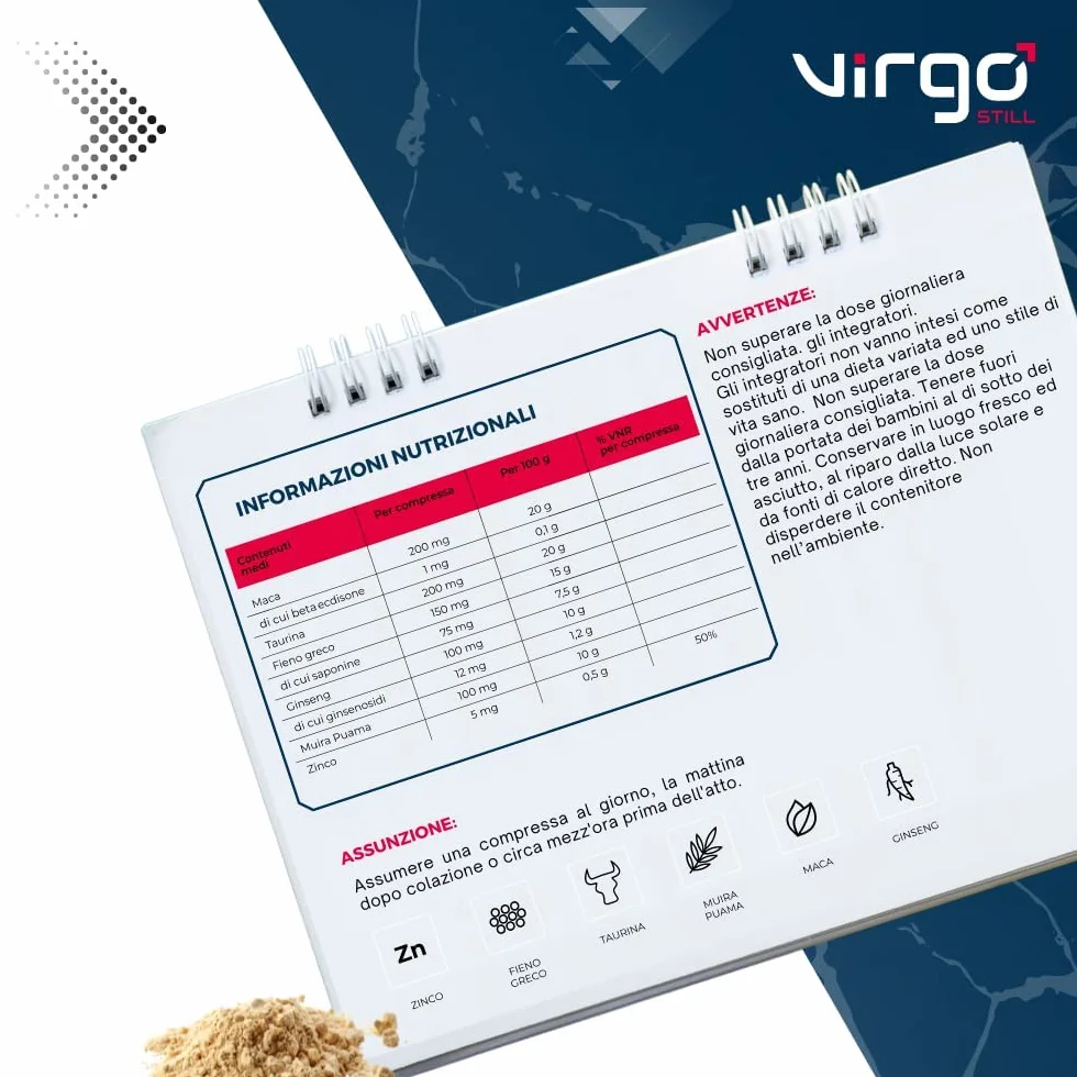 Maca Peruviana, Ginseng e Guaranà Integratore per Energia e Vitalità Maschile - 30 Compresse