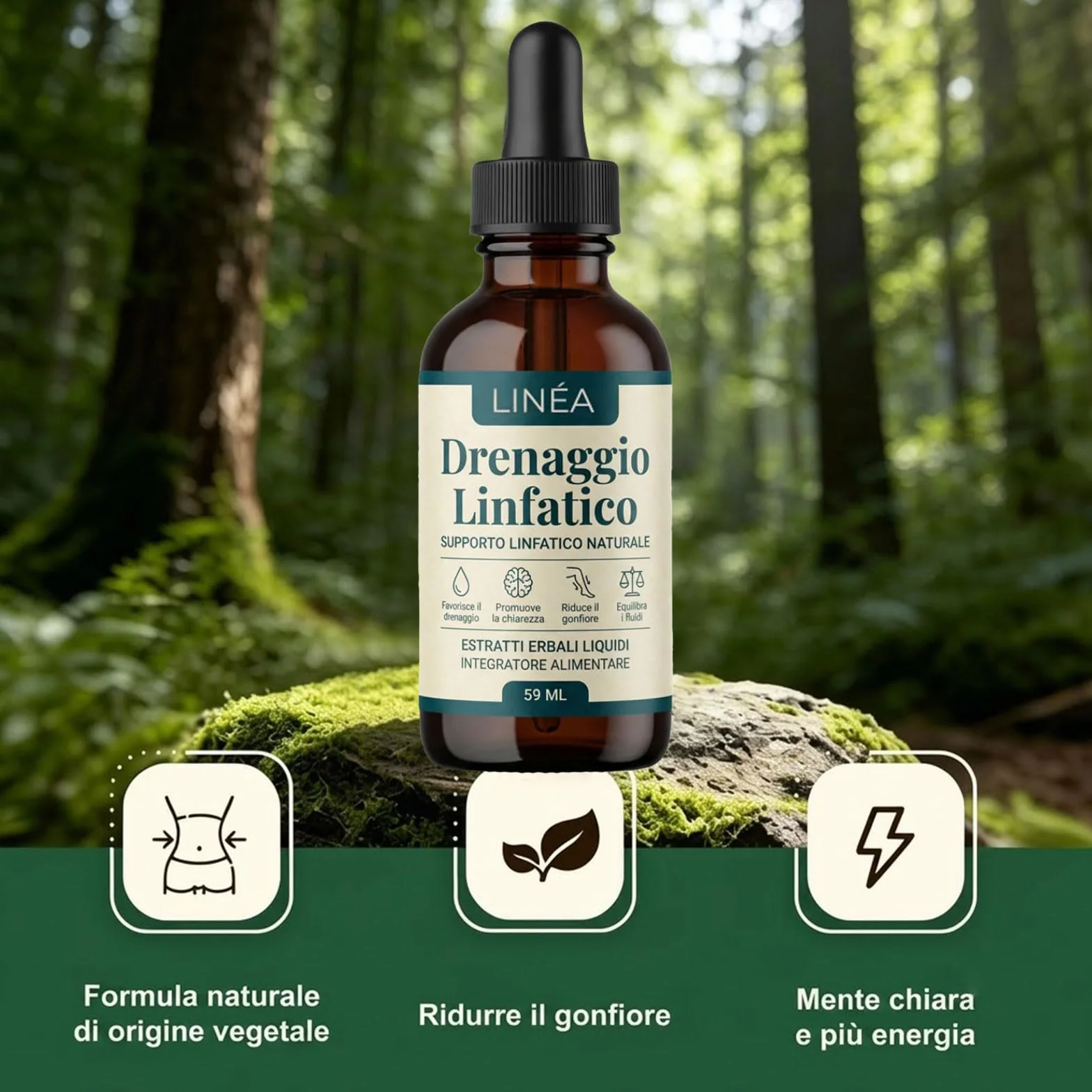 Linea Drenaggio Linfatico Gocce, Formula Erboristica Naturale Senza Glutine (1)