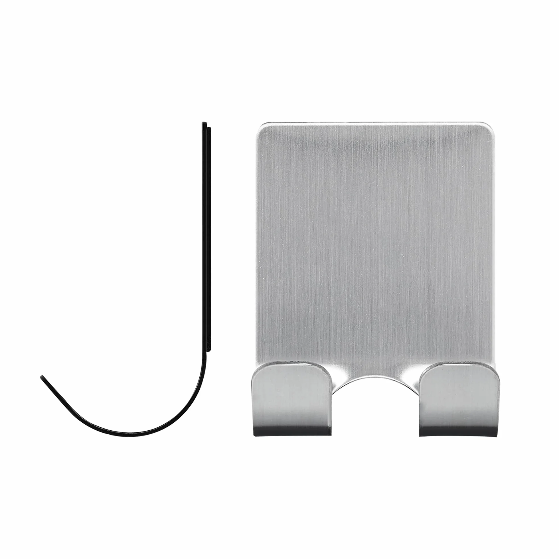 kwmobile 2X Gancio Adesivo Portarasoio in Metallo - Appendi Rasoio da Barba e Lametta Peli Gambe - Supporto Universale 45x61mm - Porta Lamette Autoadesivo Acciaio Inox
