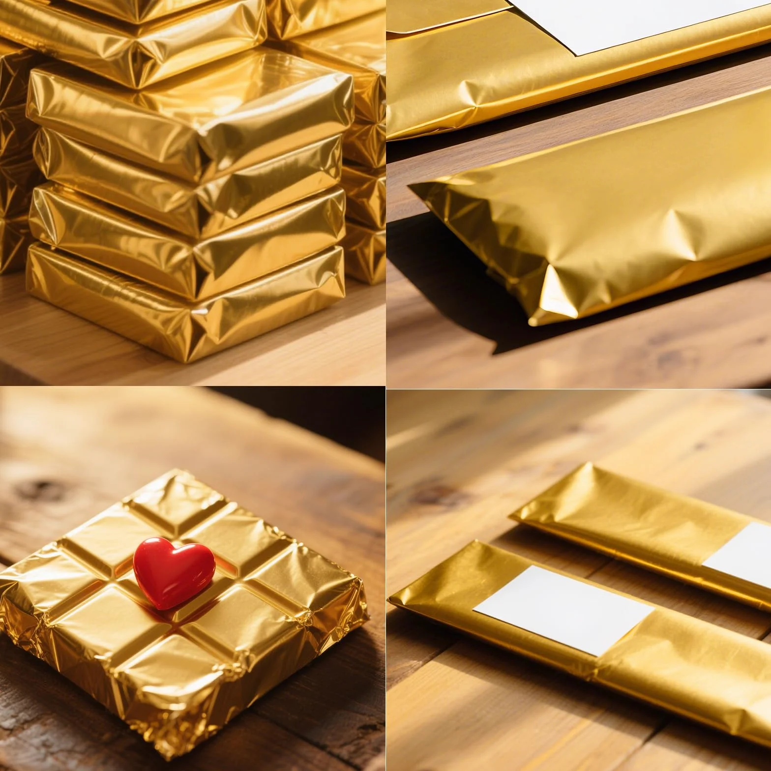 Tinoaly 100pz Incarto per Barrette Cioccolato, 19x15 cm Grandi Involucri Caramelle in Foglio di Alluminio Dorato Cioccolato Fogli di Carta da Regalo Individuali per Matrimoni Compleanni Feste