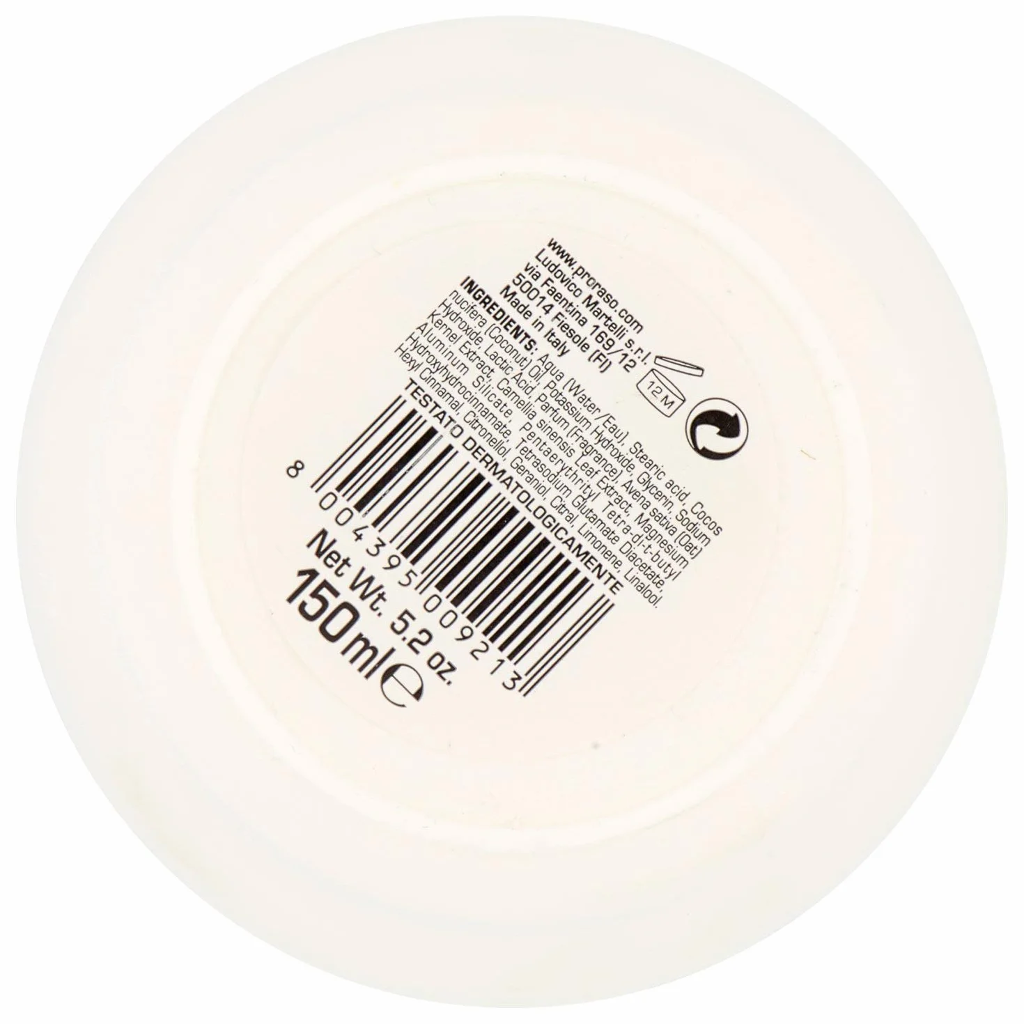Proraso Sapone Ciotola Bianca Pelli Sensibili - 150 Ml