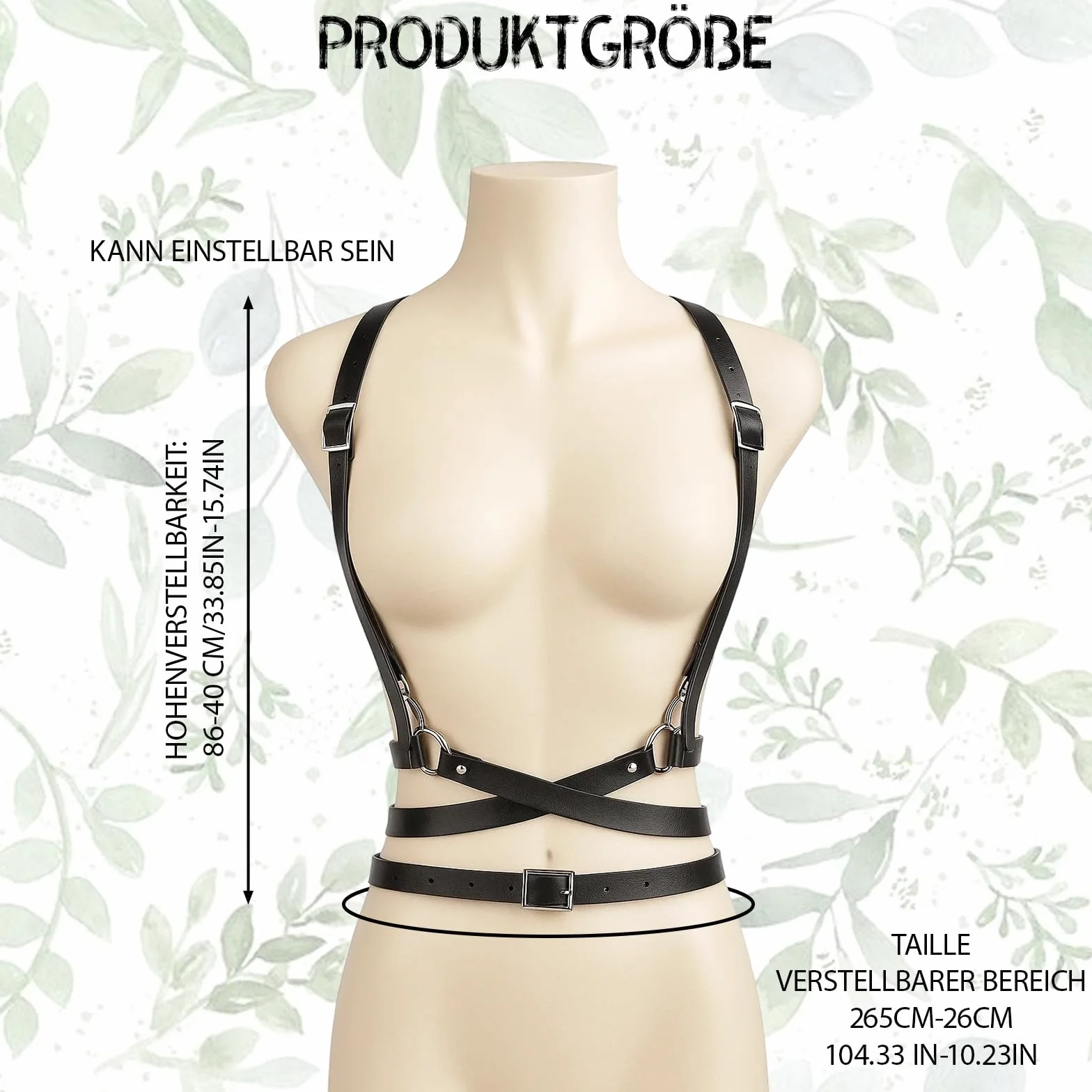 Harness da donna in pelle gotico accessorio cosplay abiti da sera