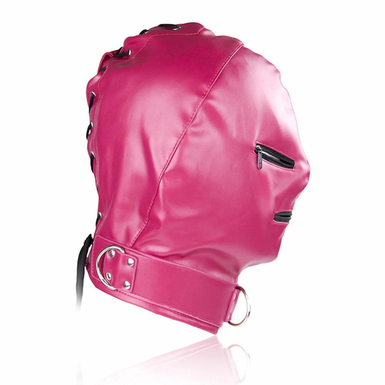 Bondage Mask Fetish Mask Sex Toys for Adults Cosplay Lovers (Rose rouge)