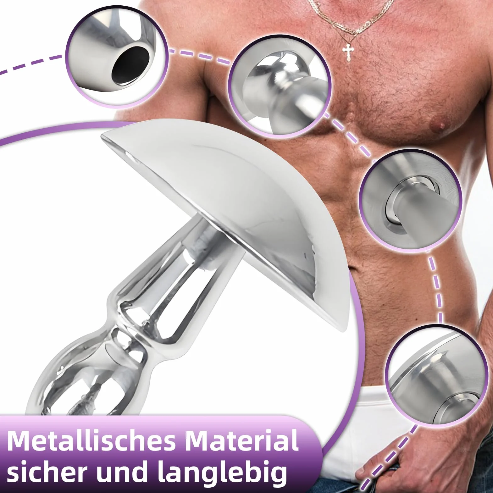 Dilatatore Uretrale Cavo, Spina Del Pene In Acciaio Inox Per Uomini Masturbazione Uretrale Estrema Giocattoli Del Sesso 4 Dimensioni Disponibili (S)