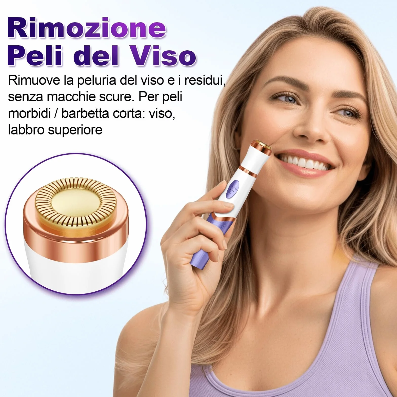 Rasoio Elettrico Donna, 4 in 1 Depilatore Corpo Donna Rasoio Parti Intime Depilatore Viso, Rasoio Intimo Rasoio Elettrico Corpo Epilatore Elettrico Capelli per Viso, Corpo