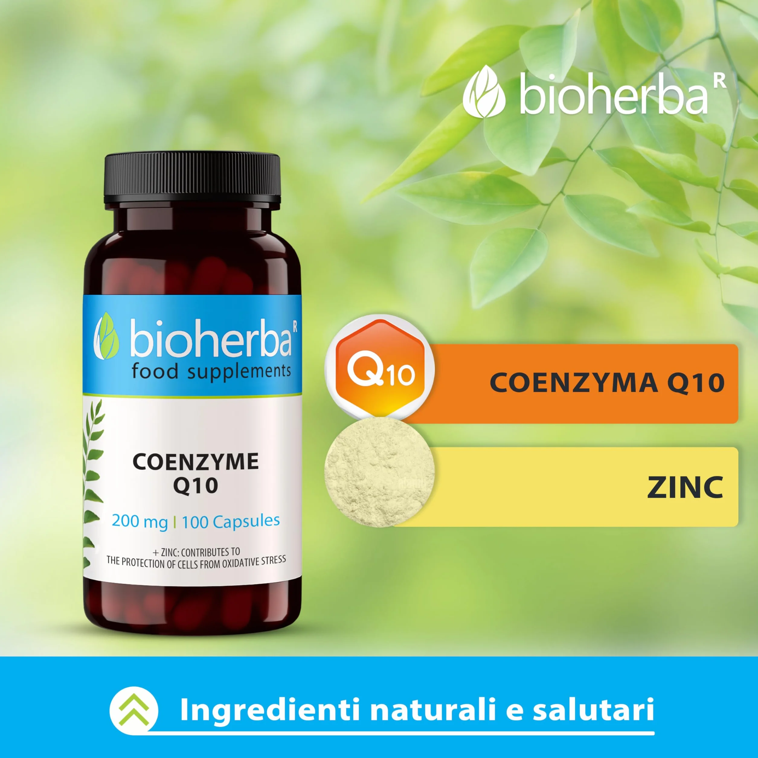 Coenzima Q10 – 100 Capsule da 200 mg | Con Zinco – Integratore Alimentare – Bioherba (1)