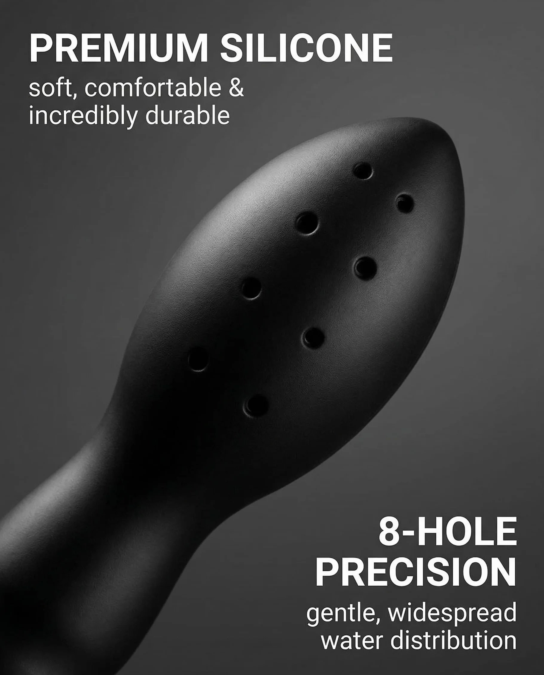 1 Pezzo Doccino Anale,Pulitore Vaginale Con 8 Fori,Silicone Doccetta Anale,Per la Pulizia Anale Colonic Sistema,Per Coppie Gay, Uomini e Donne(Nero)