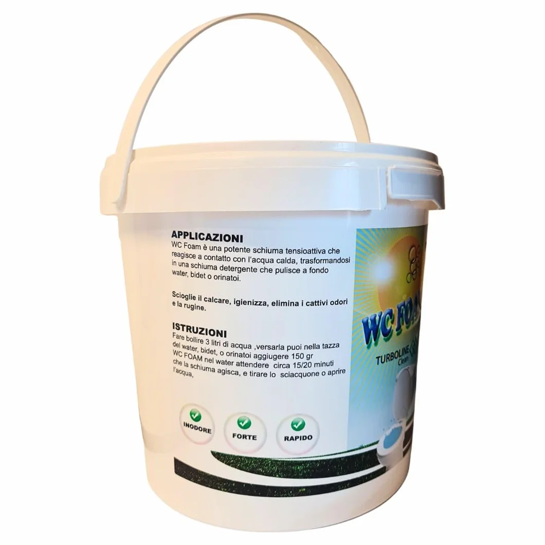 WC Foam Schiuma Detergente per Sanitari, Rimuove Calcare, Ruggine e Disinfetta, 2 kg