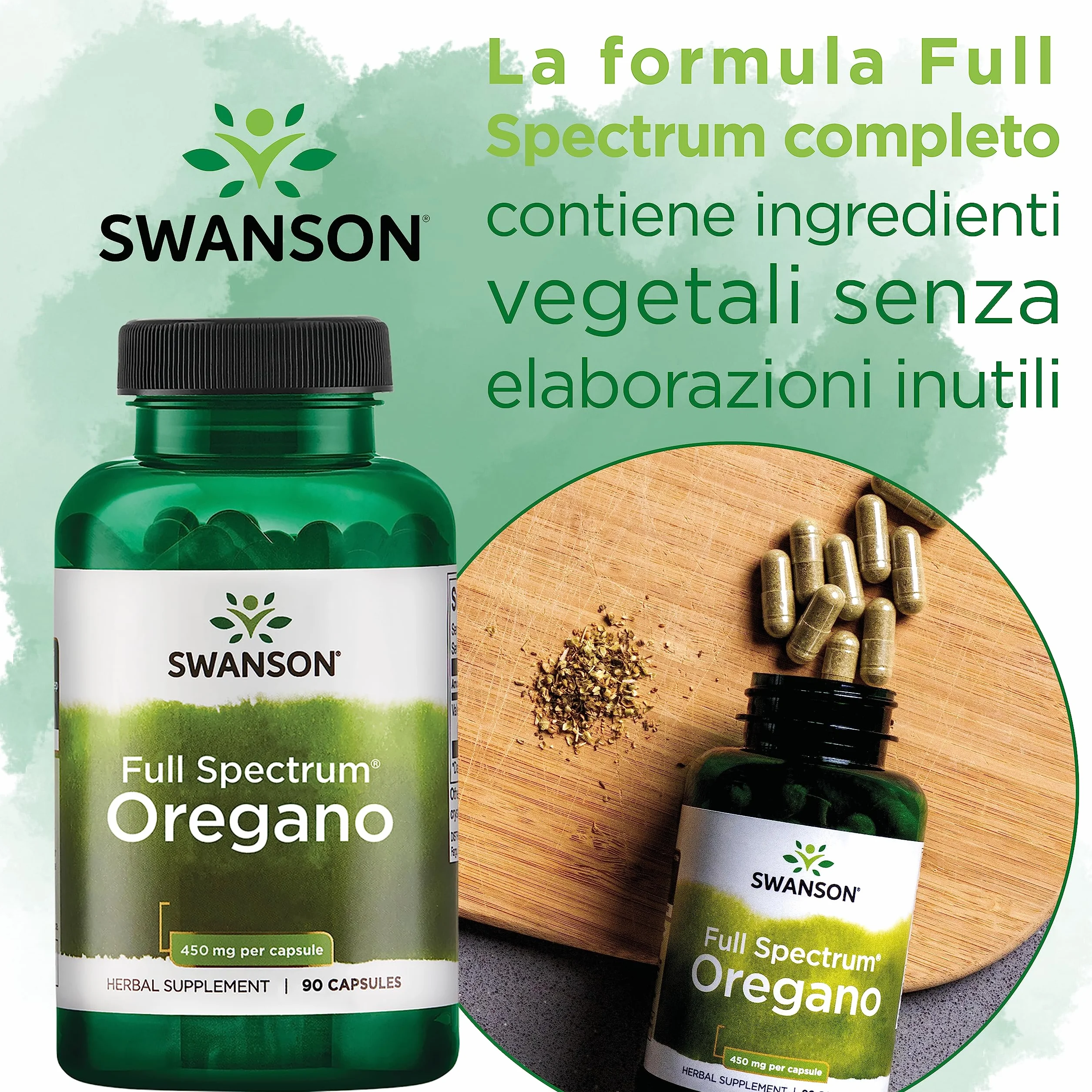 Swanson Full Spectrum Oregano 450mg 90 Capsule Origanum Vulgare