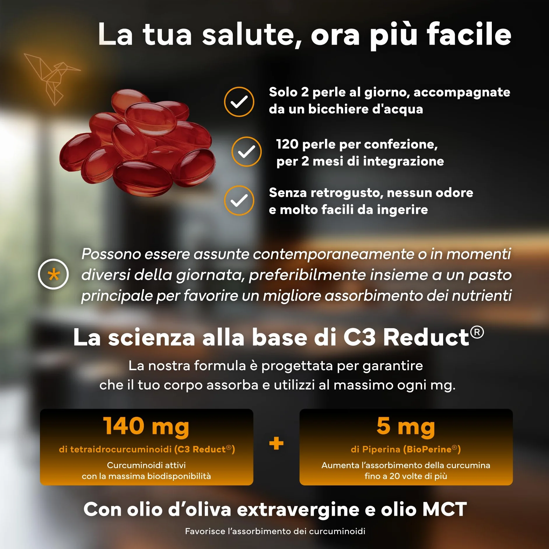 Curcumina 95% Curcuminoidi con Piperina e BioPerine® - Capsule Alta Biodisponibilità - Integratore Articolazioni e Digestione