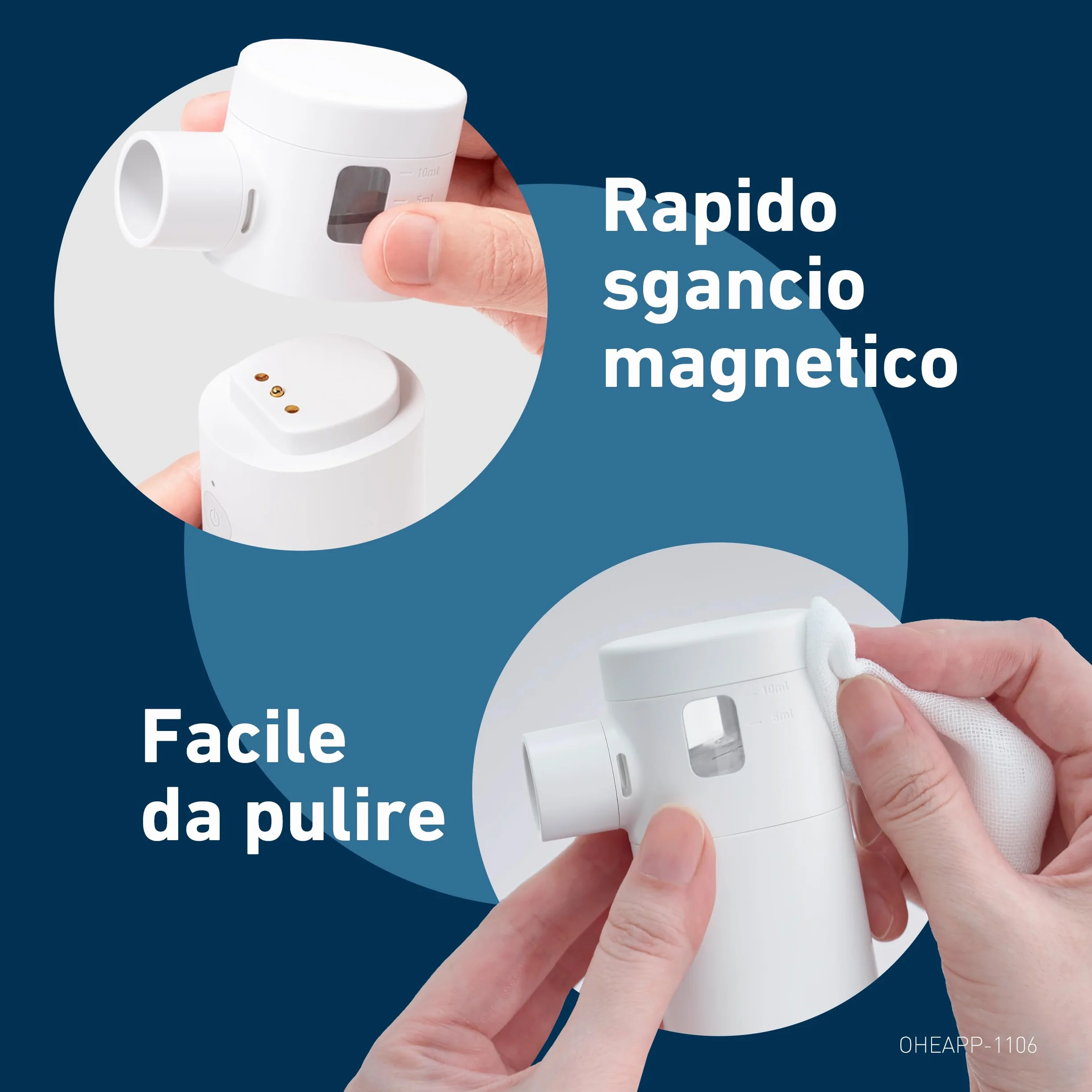 OMRON MicroAir Move Aerosol Mesh Portatile Silenzioso Macchina Aerosol Adulti Bambini Ricaricabile USB-C Design Compatto