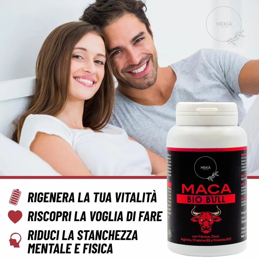 Tribulus Terrestris e Maca Peruviana nera con L Arginina. Integratore uomo alte prestazioni + Vitamine B + Zinco, boost testosterone .Incremento Massa Muscolare Potente Energizzante Uomo