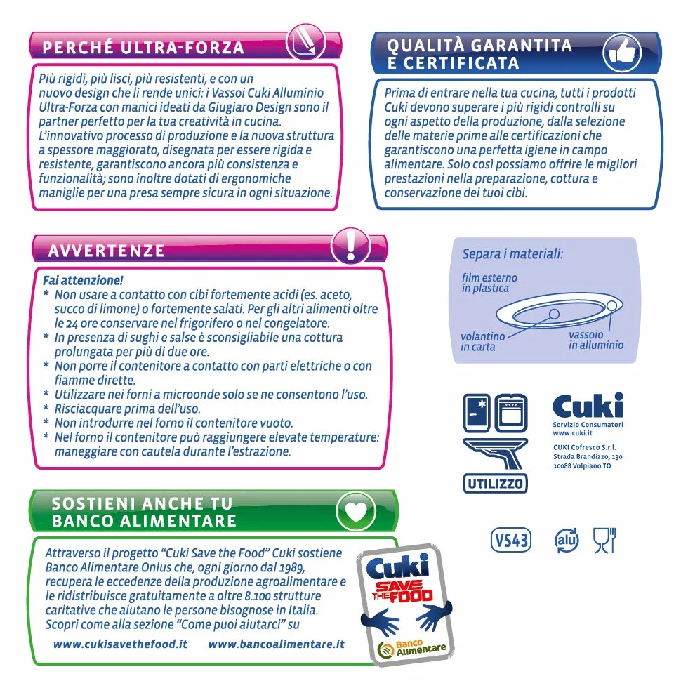 Cuki Vassoi alluminio 12 vaschette con manici Argento