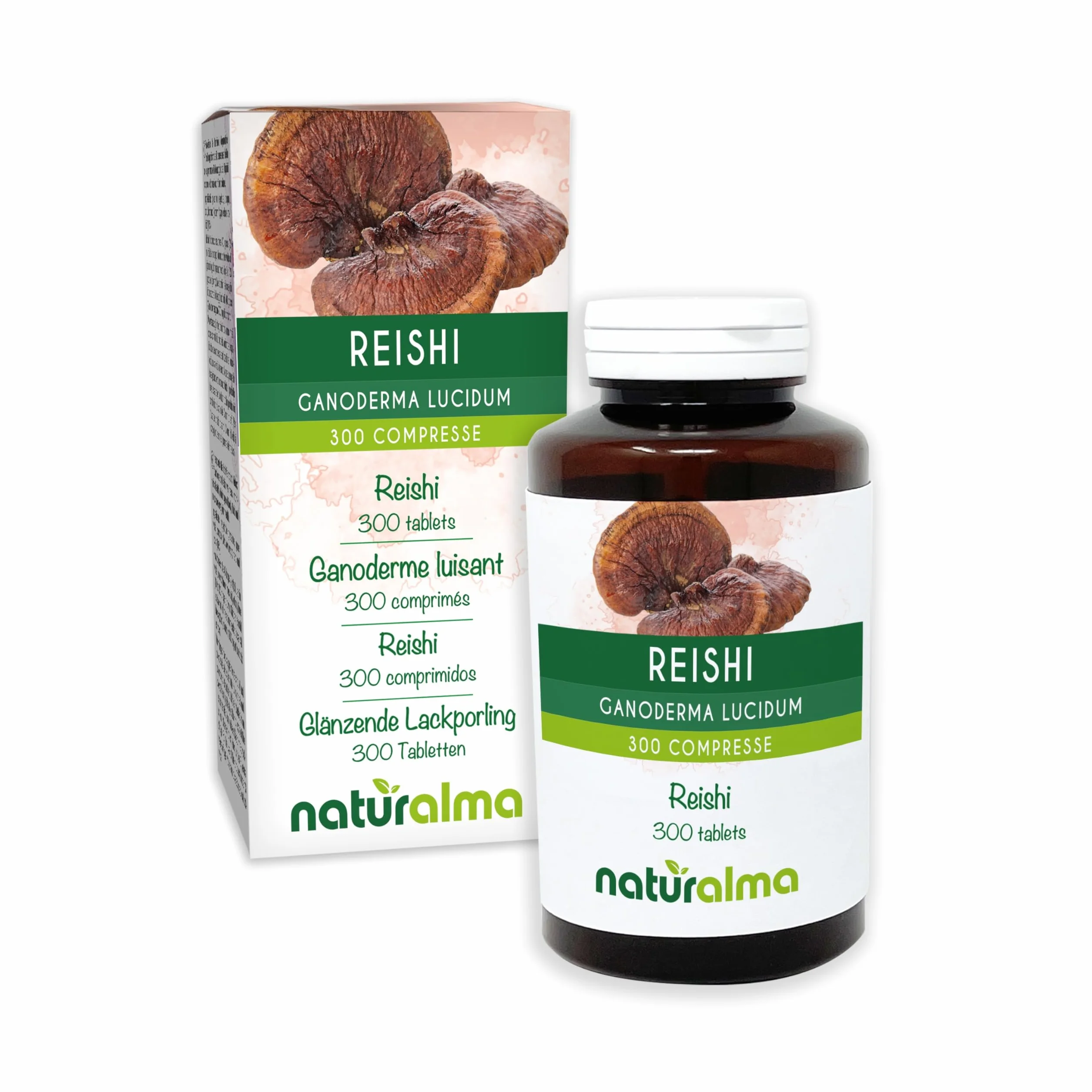 Reishi (Ganoderma lucidum) fungo Naturalma - 150 g - 300 compresse - Integratore alimentare - Naturale e Vegano