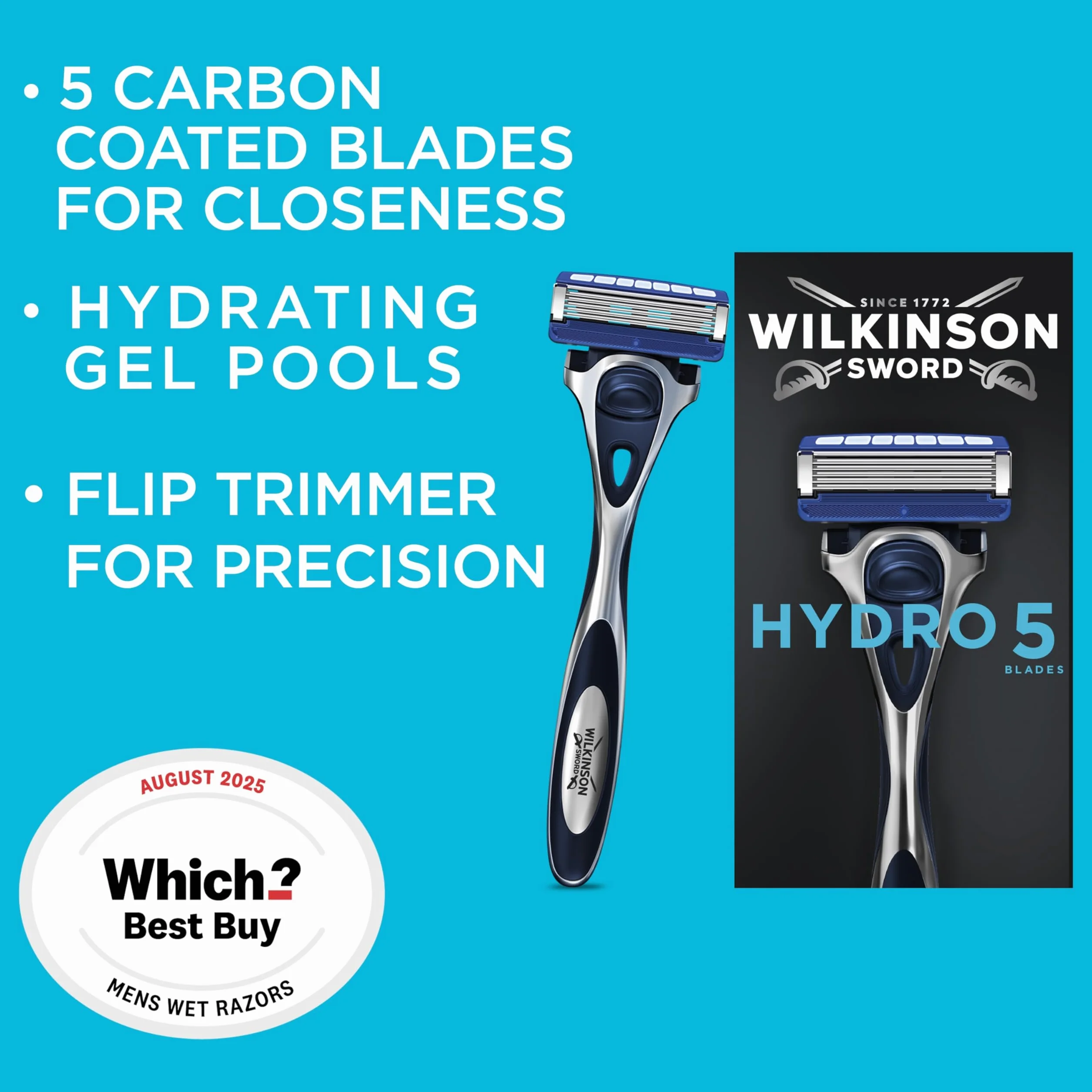 Wilkinson Sword Hydro 5 Confezione con 1 rasoio + 3 lame di ricambio