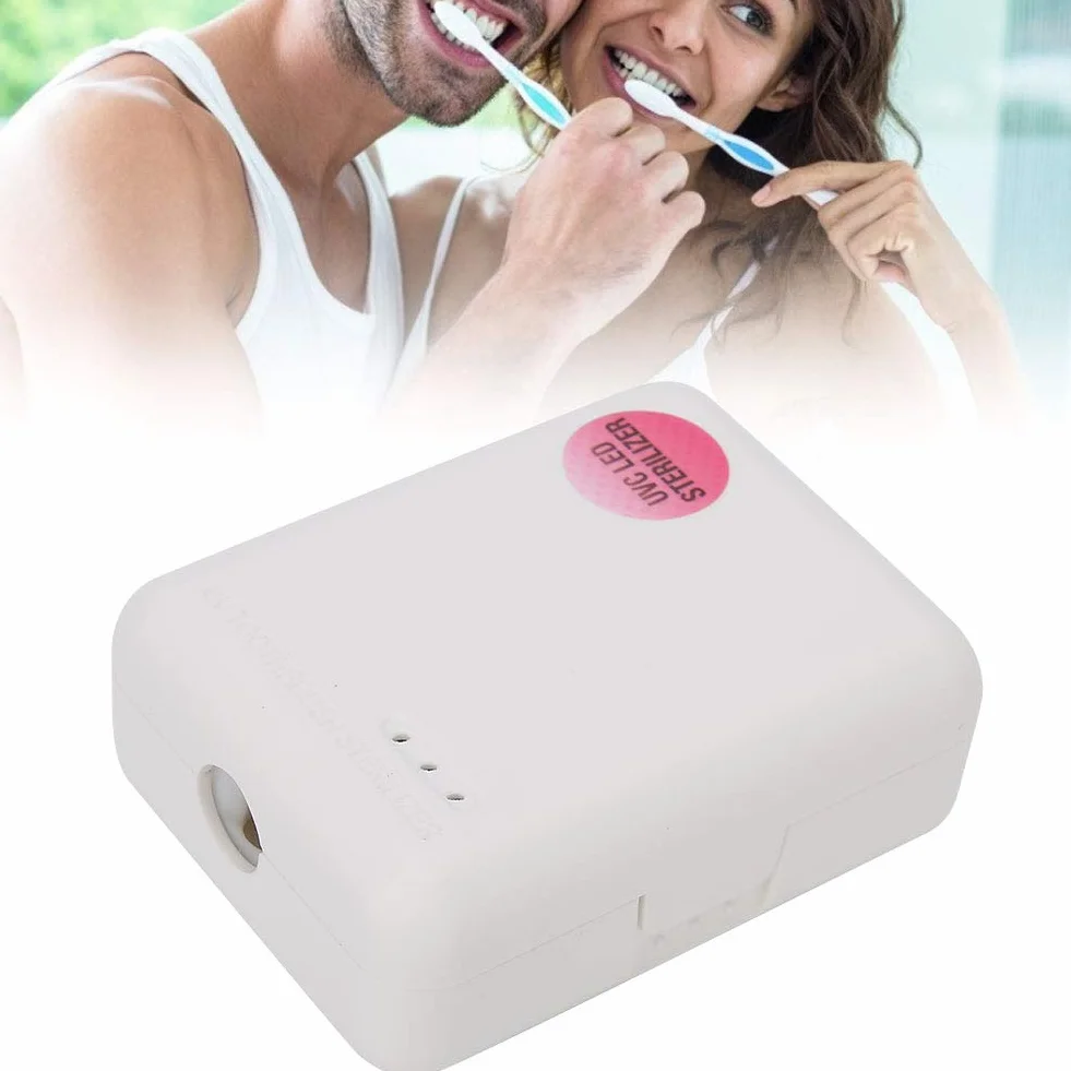 Disinfettante per sterilizzare lo spazzolino da denti, disinfettante per sterilizzatore a parete portatile per spazzolino UV, supporto per asciugatura per sterilizzazione a spazzolino UV(bianco)