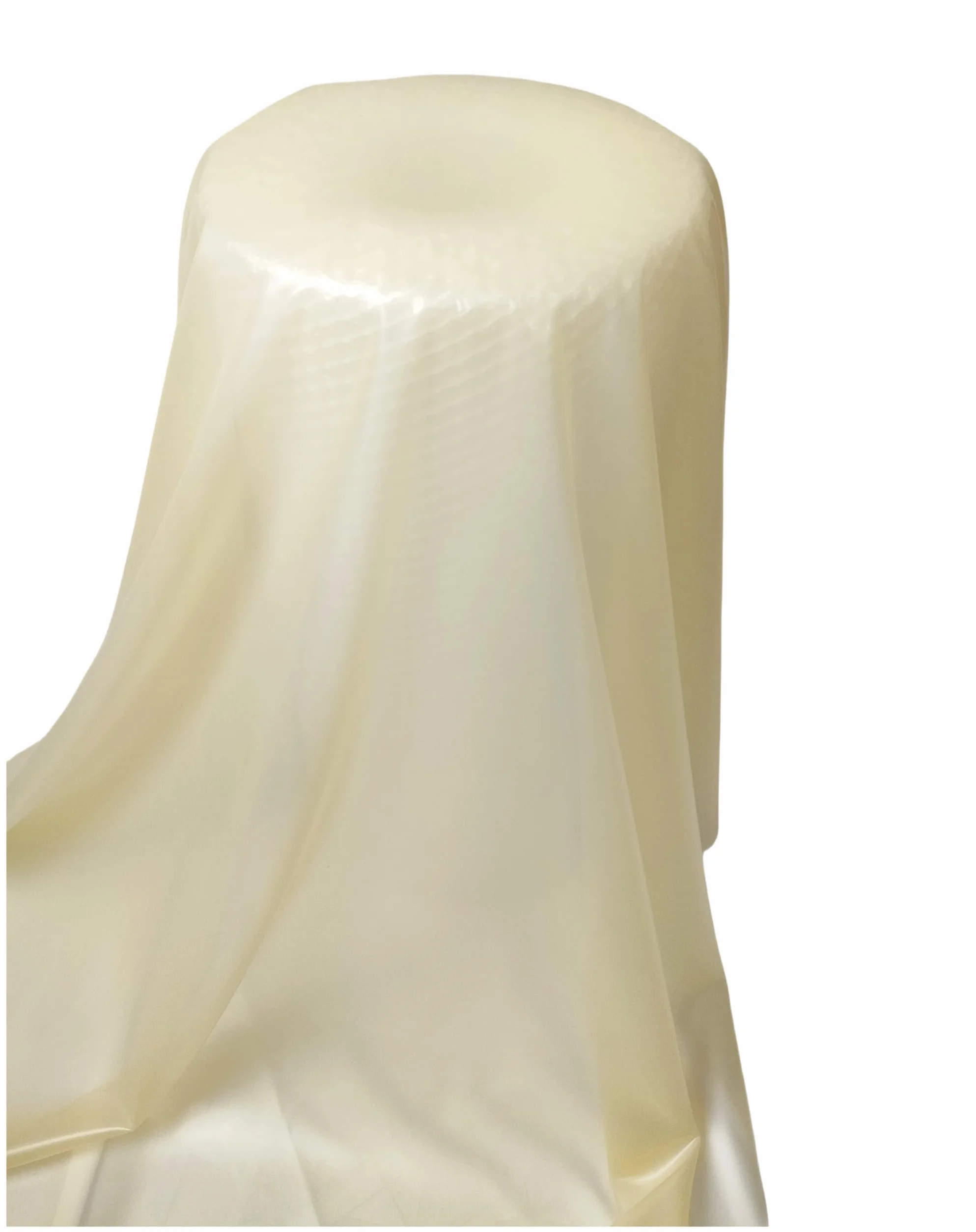 Tessuto in lattice naturale impermeabile 0,4 mm beige trasparente 1,1 x 1 m per massaggi SM