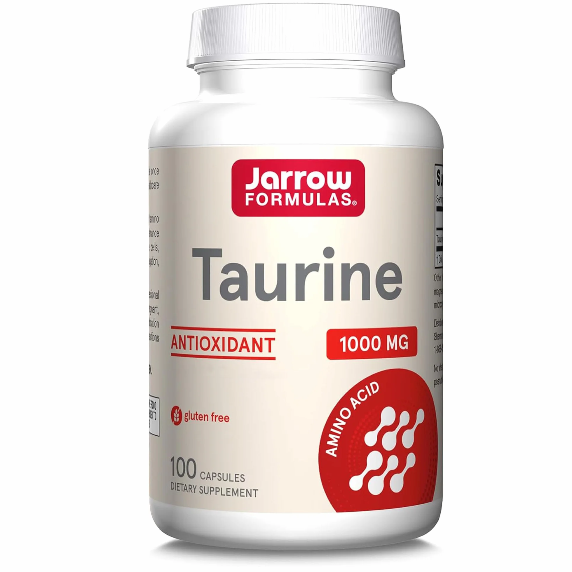 Jarrow Formulas, Taurina, 1000 mg, Alto Dosaggio, 100 Capsule, Testate in Laboratorio, Senza Glutine, Senza Soia, Non OGM