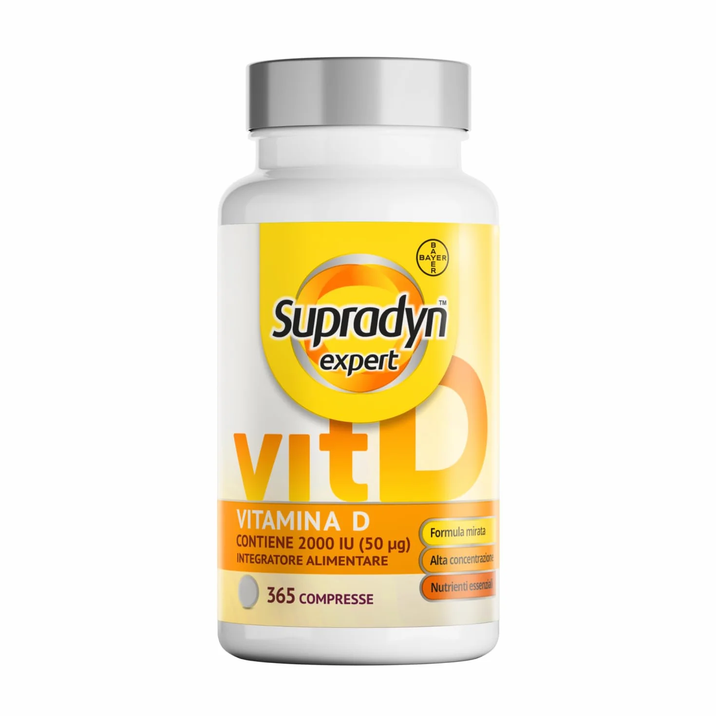 Supradyn Expert Vitamina D3 2000 UI (50 μg) - 365 compresse per 1 anno - Integratore di vitamina D ad alto dosaggio - Supporto per ossa, muscoli, denti e sistema immunitario - Vegetariano