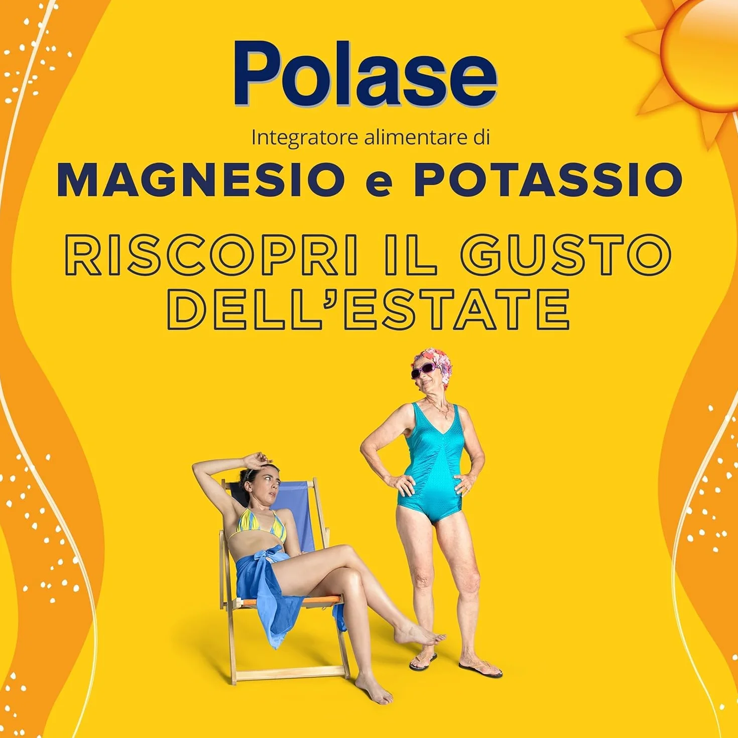 Polase Classico, Magnesio e Potassio,Integratore Alimentare, contro Stanchezza e Fatica Fisica, Caldo, Sali Minerali Organici, 60 Compresse