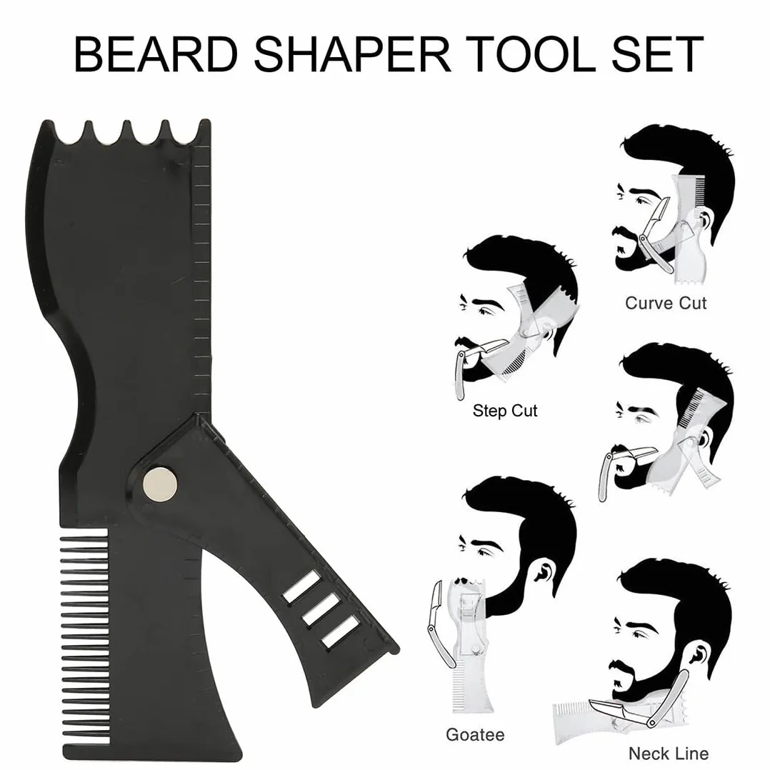 Pettine Stencil Barba 2 Pezzi, Sagome Per Barba Uomo, Styling Tool Rasatura