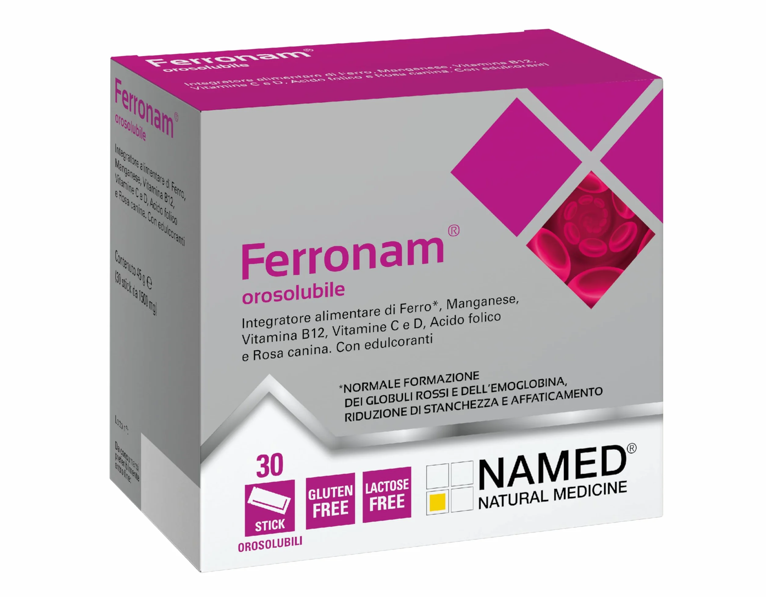 Named Ferronam Orosolubile Integratore Alimentare, 30 stick
