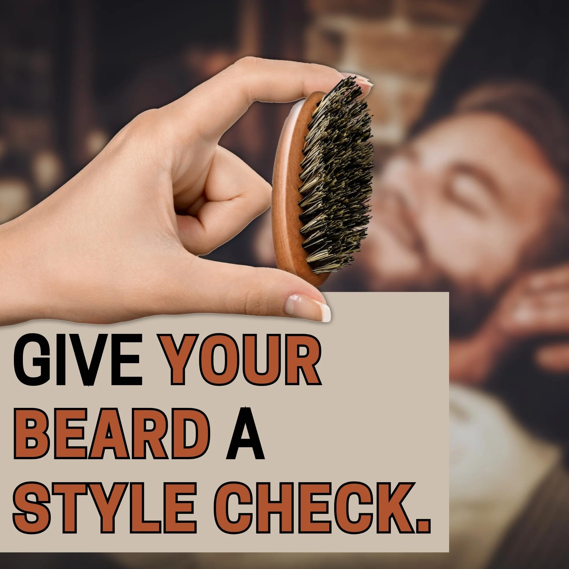 REMOS Spazzola da barba in fibra vegetale legno di pero domestico