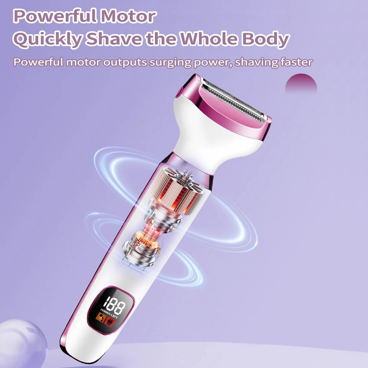 Rasoio Elettrico Donna, 5 in 1 Epilatore Viso Elettrico, Rasoio Parti Intime Donna, indolore Depilatore Elettrico Portatile per Corpo, Le Ascelle,La Linea Del Bikini,Le Sopracciglia e Il Peli Naso