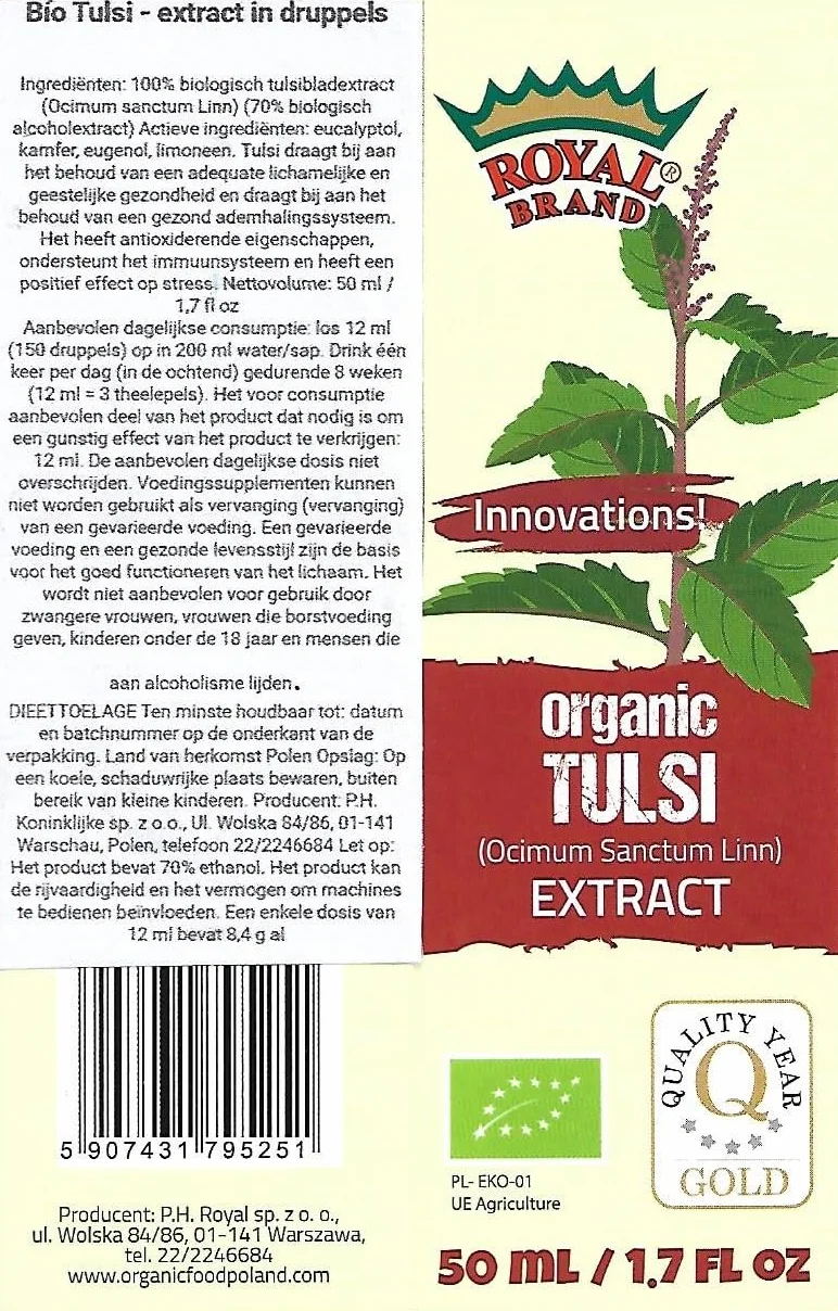 Tulsi Biologico Estratto di Gocce 50 ml Vetro