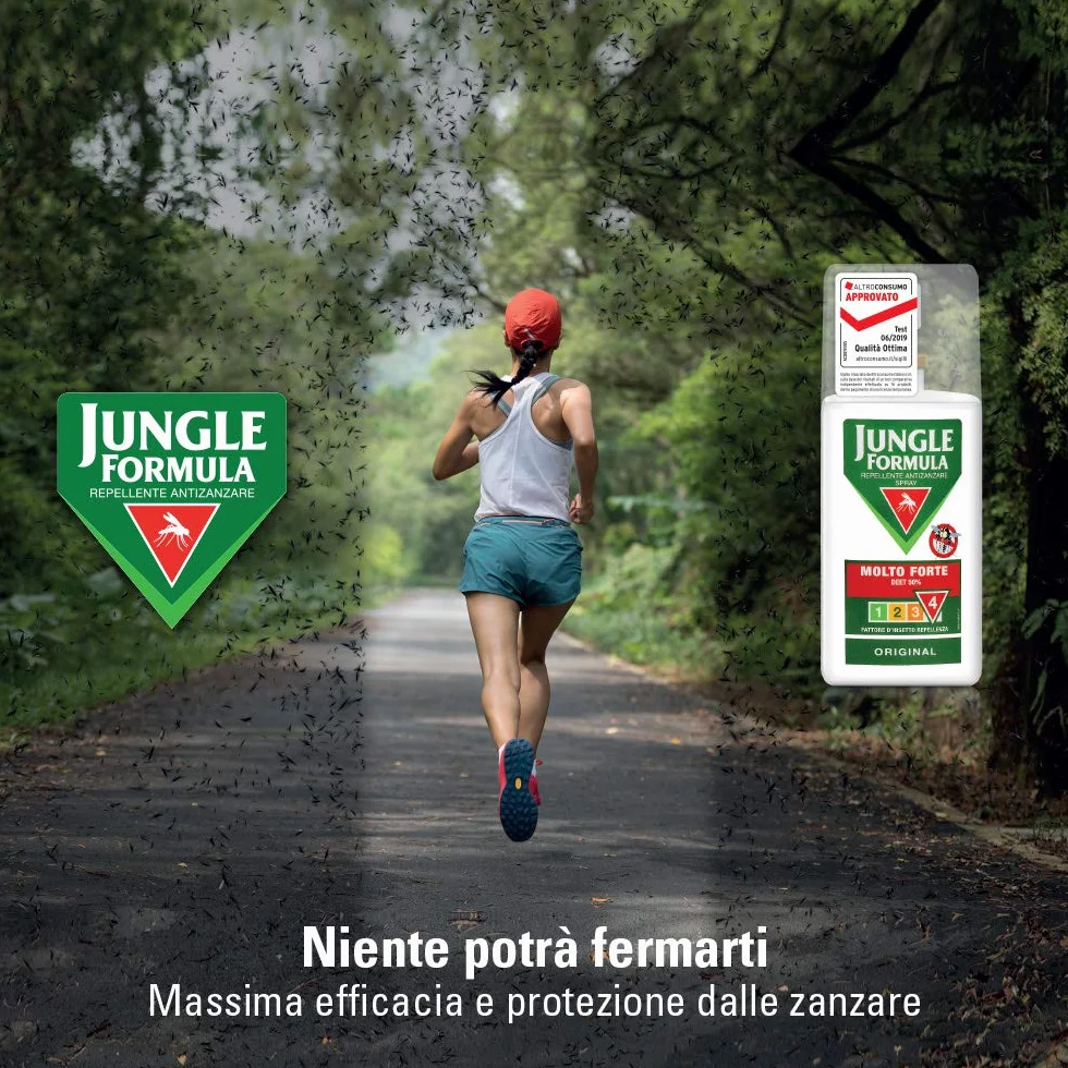 JUNGLE FORMULA Molto Forte Spray Antizanzare 9 ore Protezione 2x75 ml