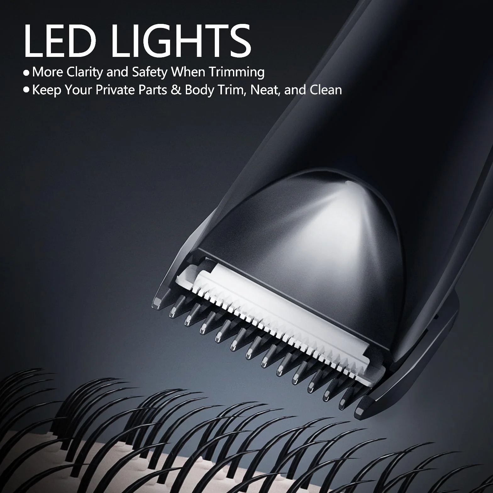 Vexloria Rasoio Elettrico Corpo Uomo, Depilatore Corpo con LED lampada e Display LCD, Lame in Ceramica, USB Ricaricabile Elettrico Rasoio Parti Intimo, Per Il Corpo, Intimo, Ascelle, Gambe R1
