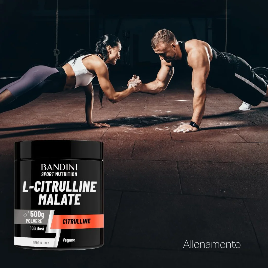 Bandini® L-Citrulline Malate Polvere 500 grammi, 3 grammi di L Citrulline Malat per Dose, Citrullina Malato 2:1 Polvere Insapore, Fermentazione Vegetale, Altamente dosata, Vegan, Booster Pre Workout